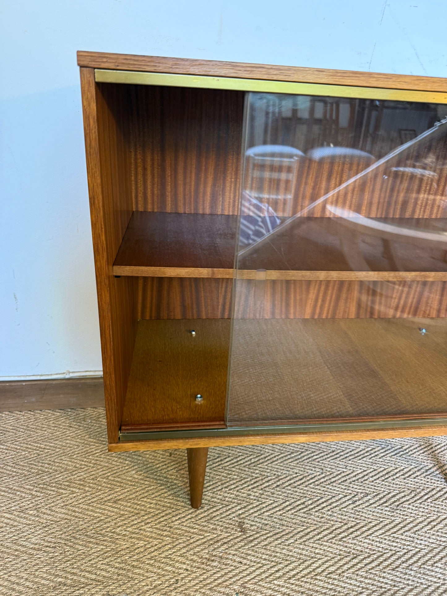 Petite enfilade vitrine buffet vintage placage teck