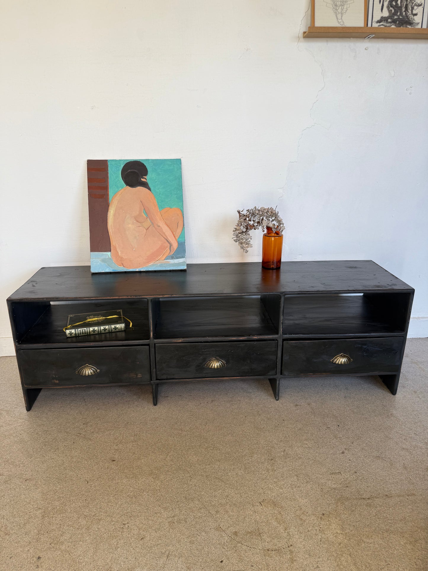 Meuble bas de métier vintage enfilade buffet meuble tv