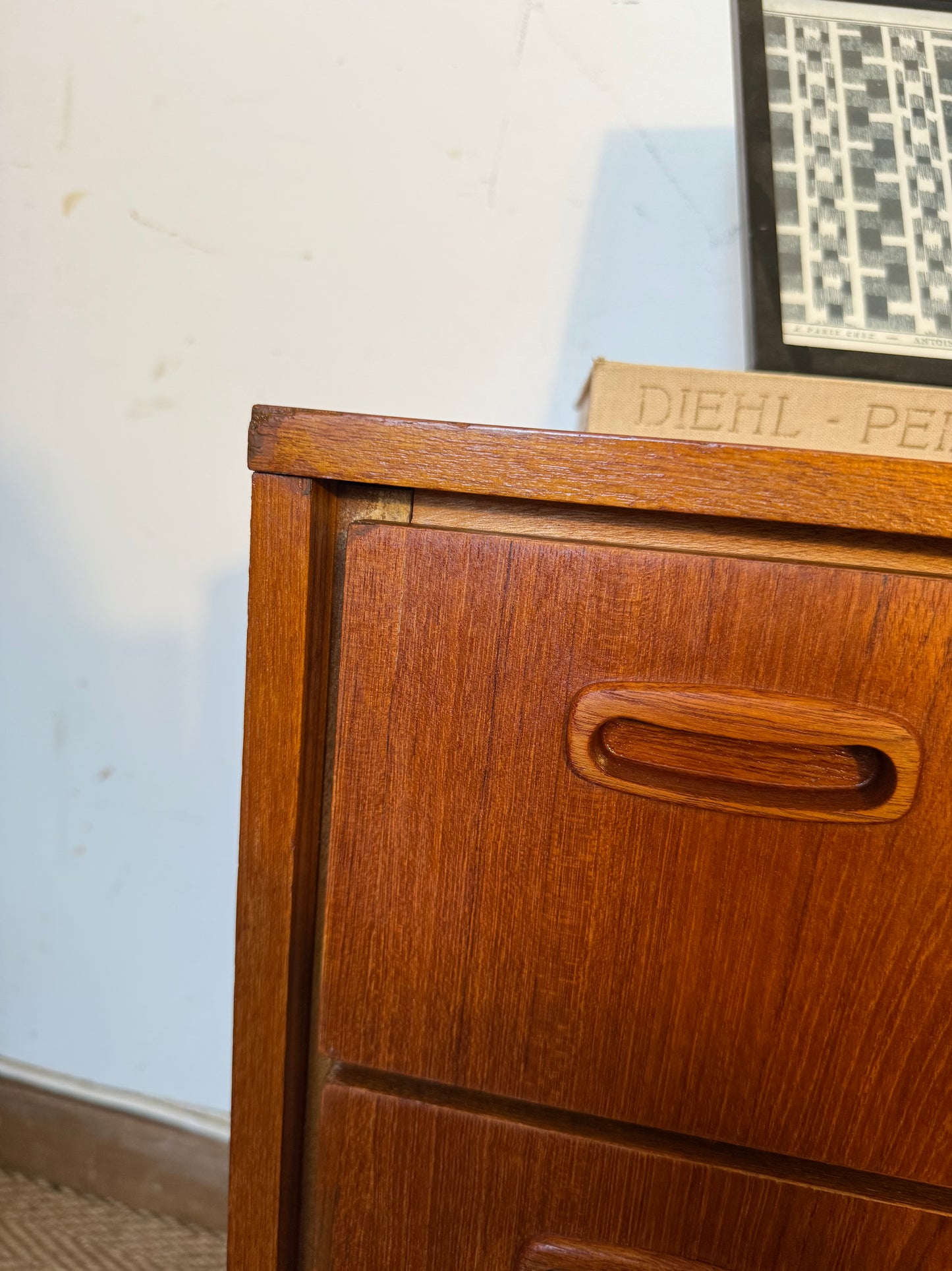 Commode scandinave vintage placage teck
