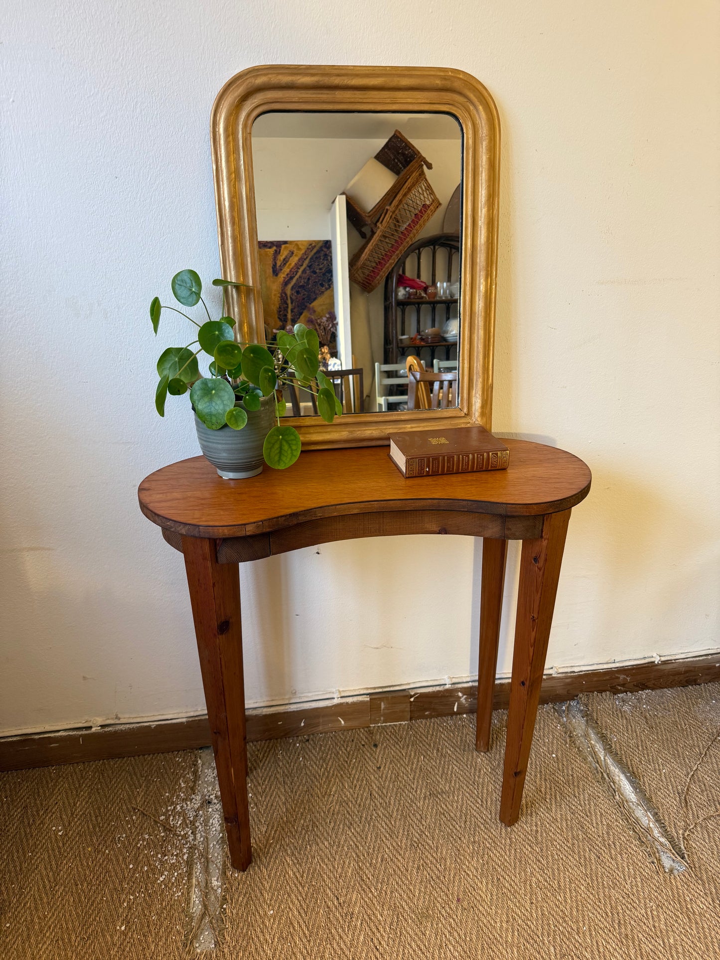 Console petit bureau coiffeuse vintage forme libre