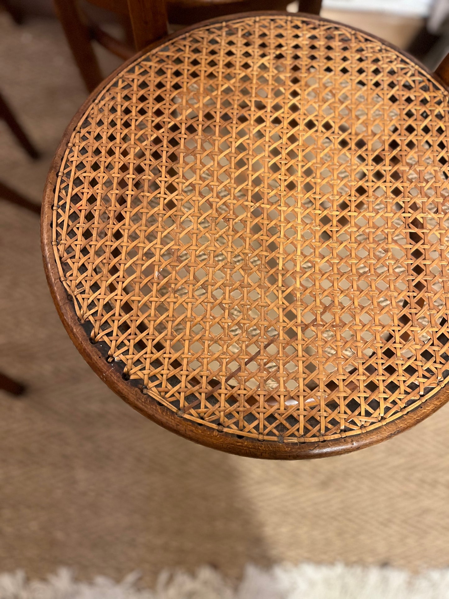 Lot de 4 chaises bistrots Fischel bois courbé et cannage
