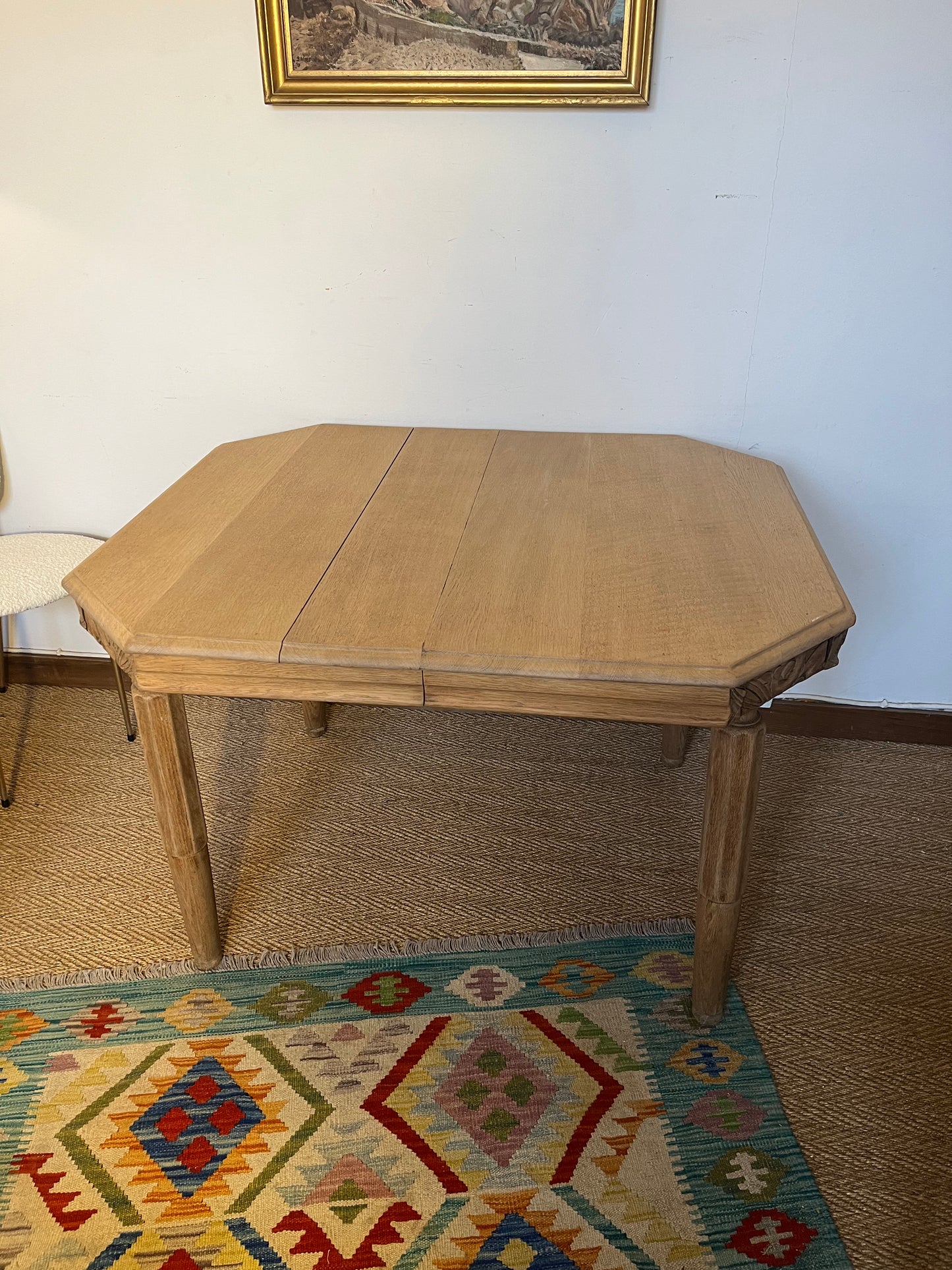 Table de salle à manger art déco en bois massif