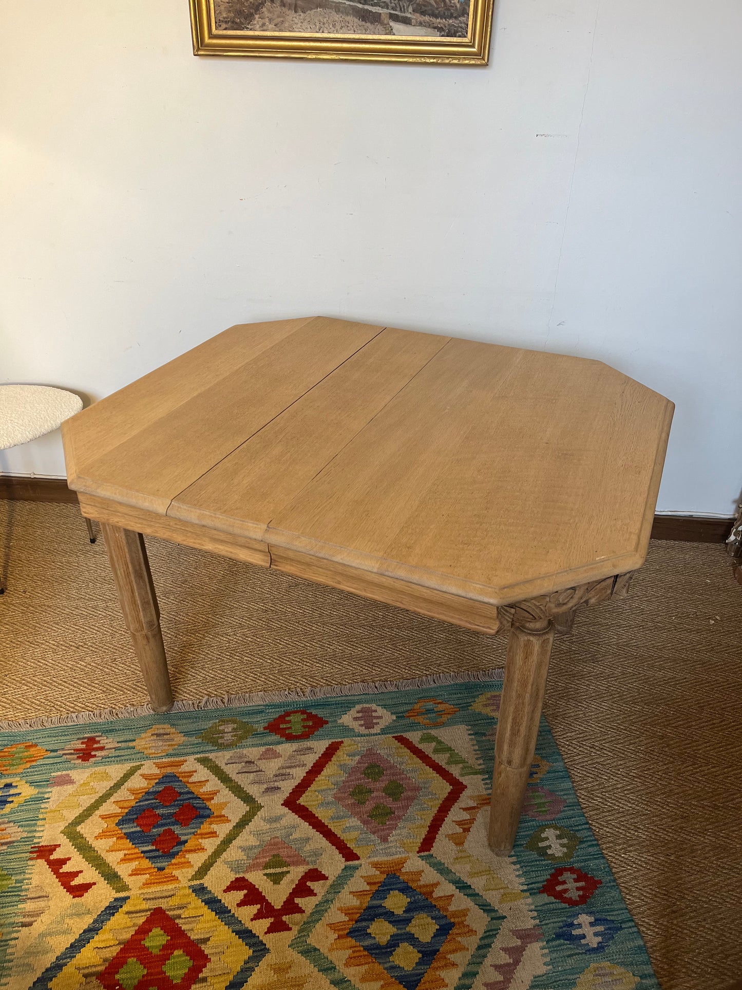 Table de salle à manger art déco en bois massif