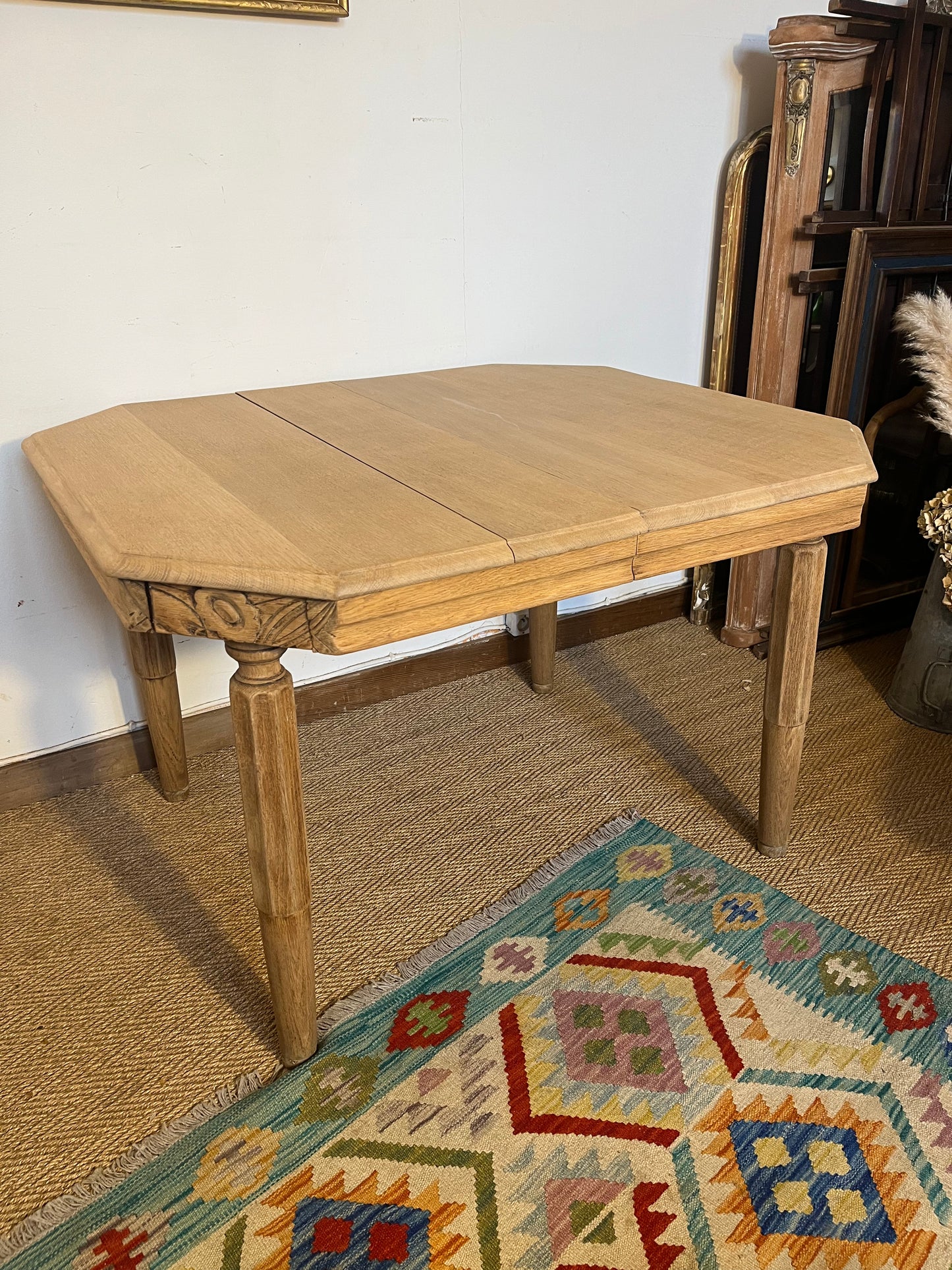 Table de salle à manger art déco en bois massif