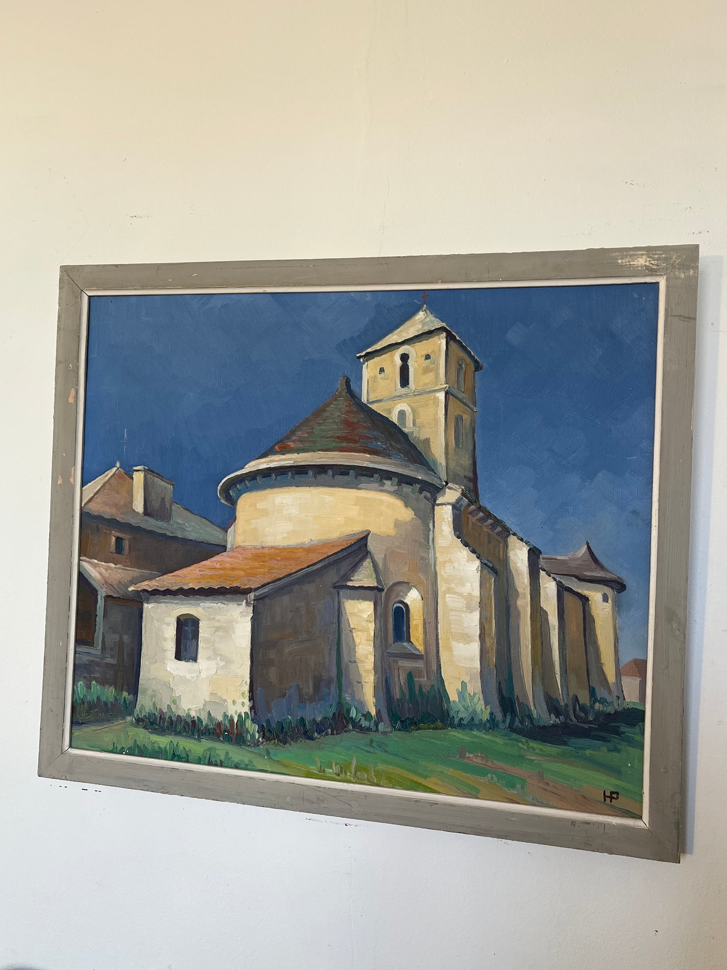 Tableau sur toile coloré vue d'une église