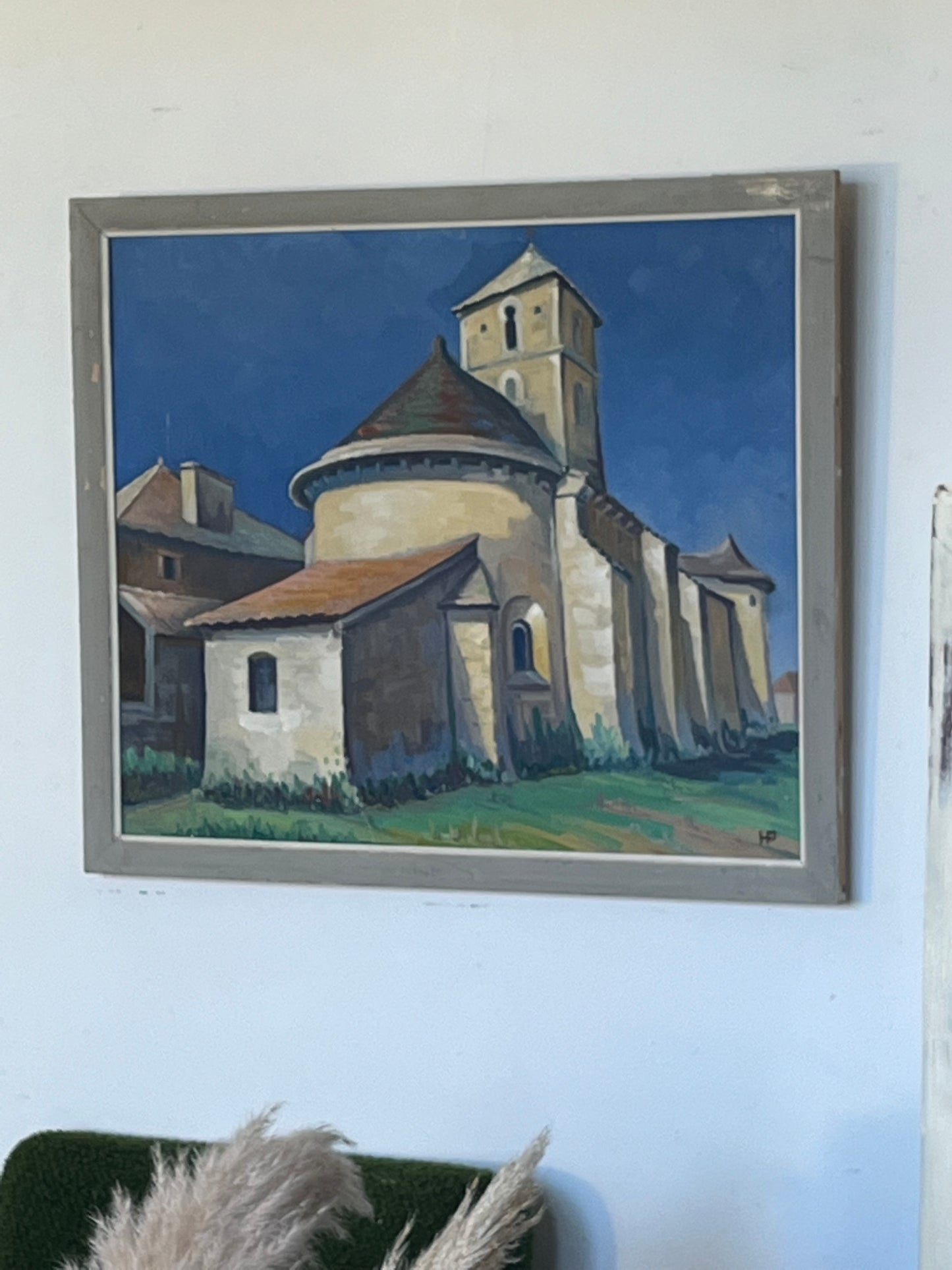 Tableau sur toile coloré vue d'une église