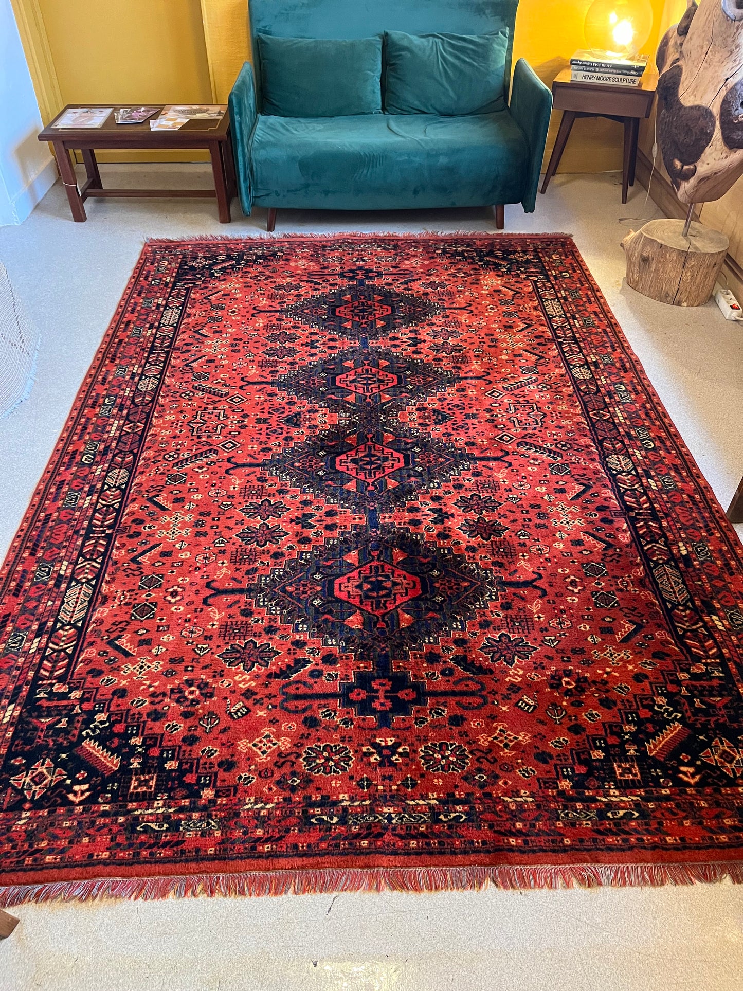 Grand tapis vintage style persan origine pakistan