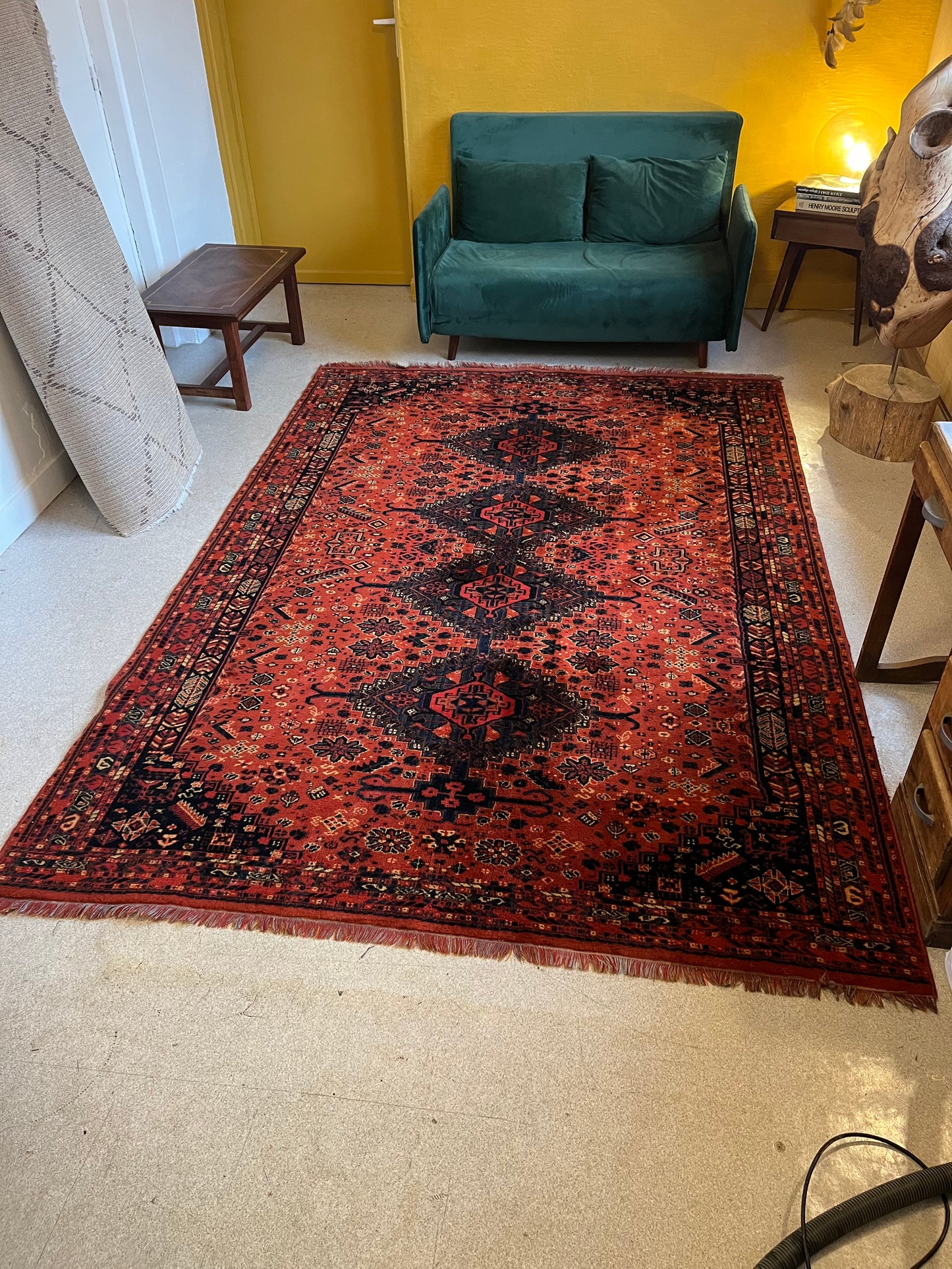 Grand tapis vintage style persan origine pakistan