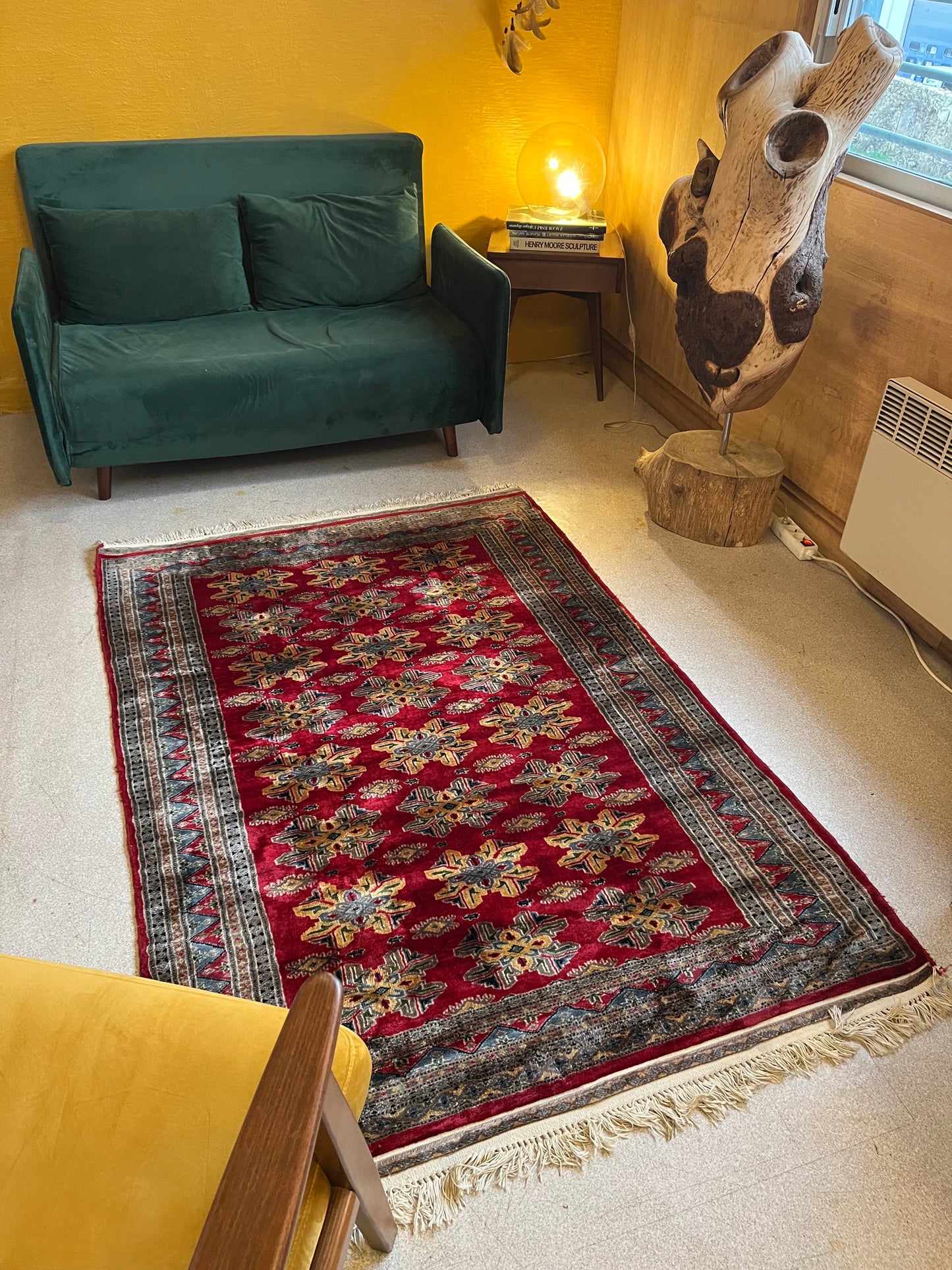 Tapis vintage laine soyeuse style persan