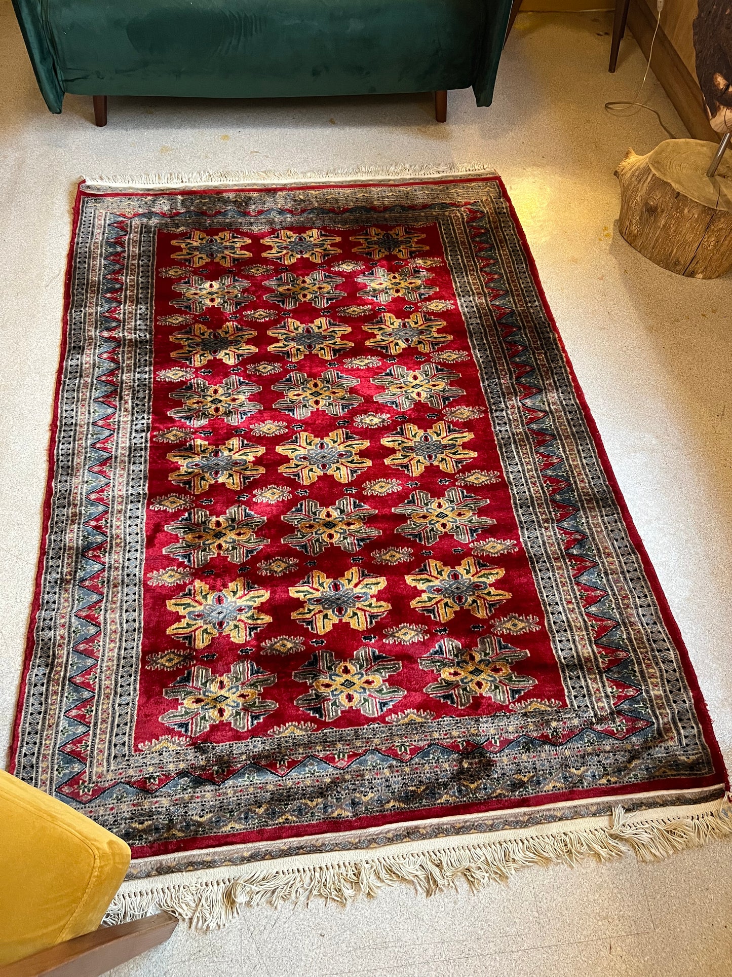 Tapis vintage laine soyeuse style persan