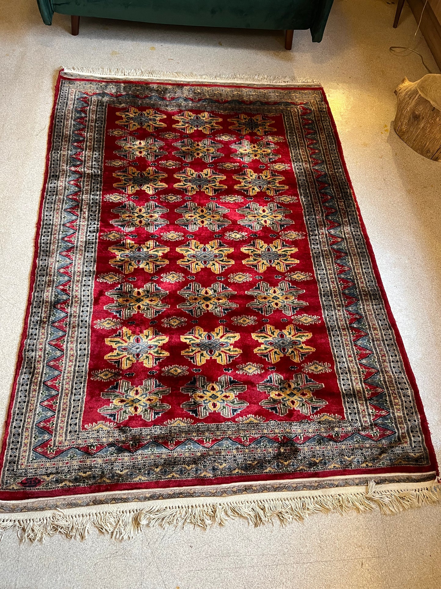 Tapis vintage laine soyeuse style persan