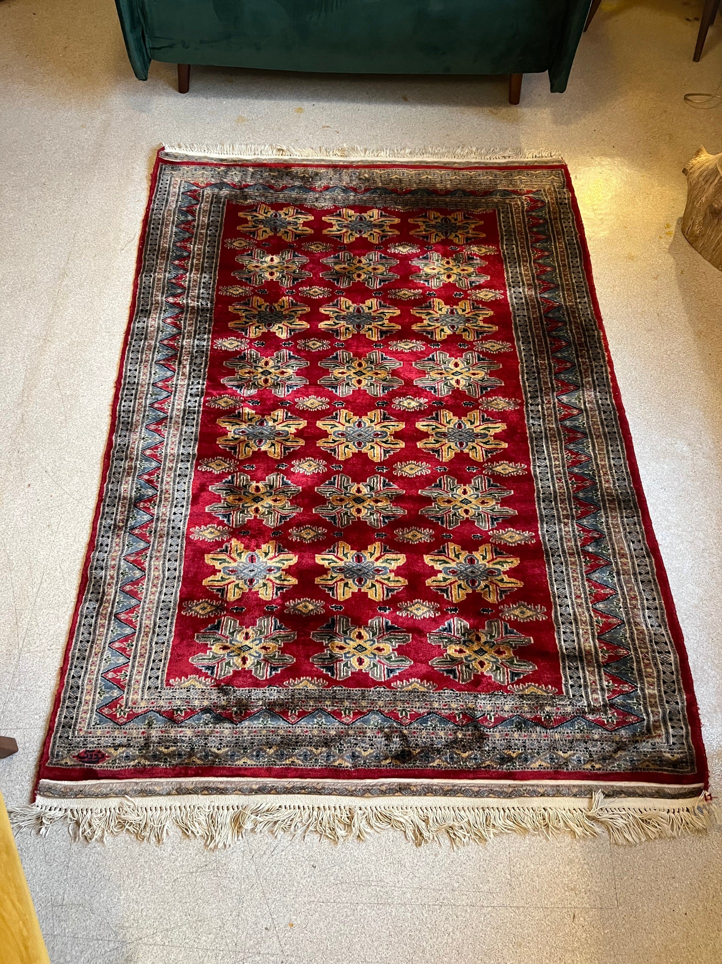 Tapis vintage laine soyeuse style persan