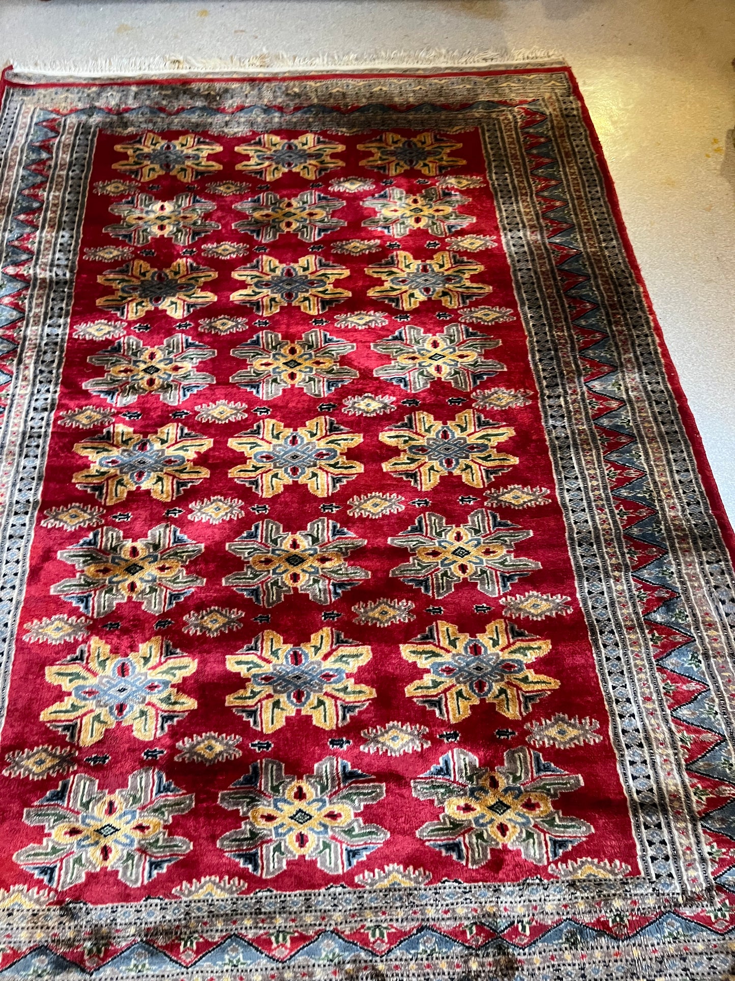 Tapis vintage laine soyeuse style persan