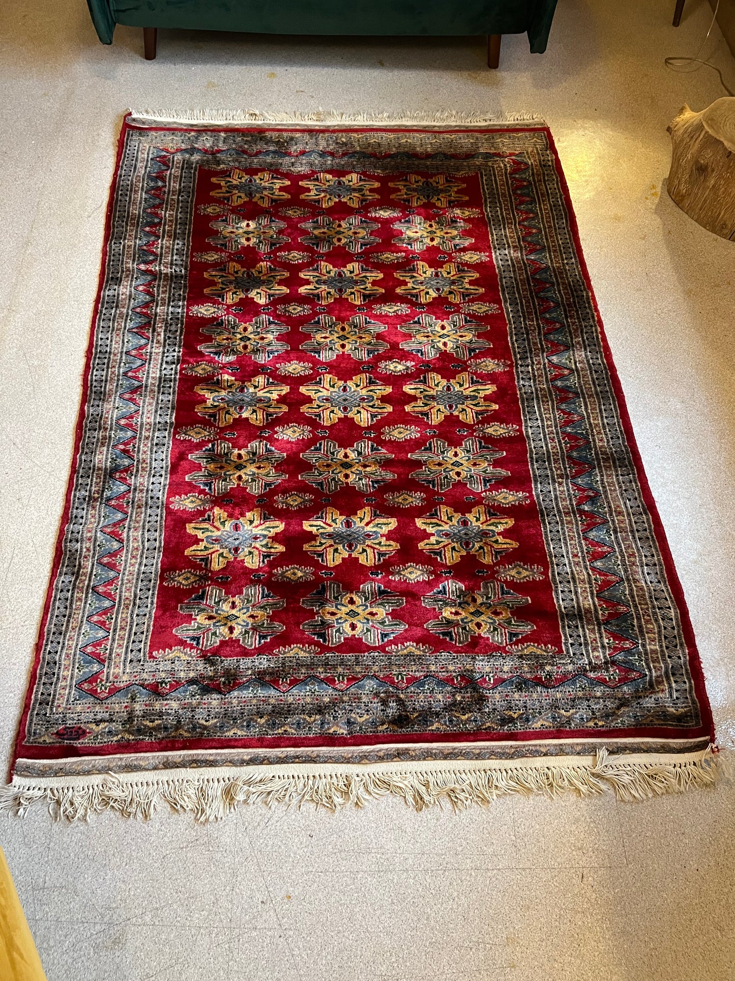 Tapis vintage laine soyeuse style persan