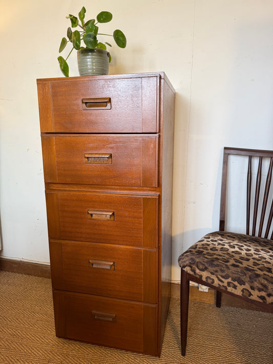Chiffonnier commode meuble de rangement vintage placage teck