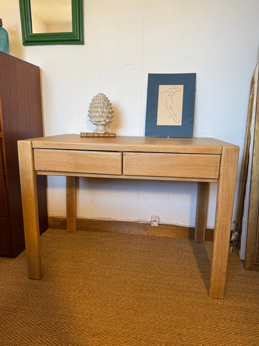 Bureau vintage en bois massif esprit Pierre Chapo