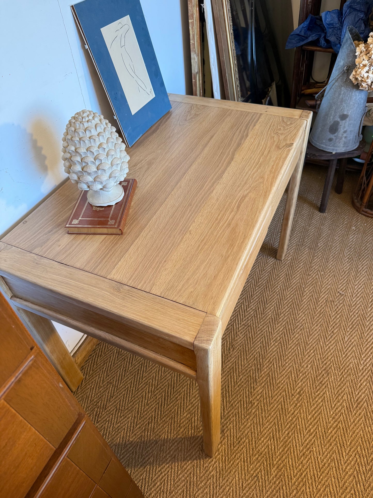 Bureau vintage en bois massif esprit Pierre Chapo
