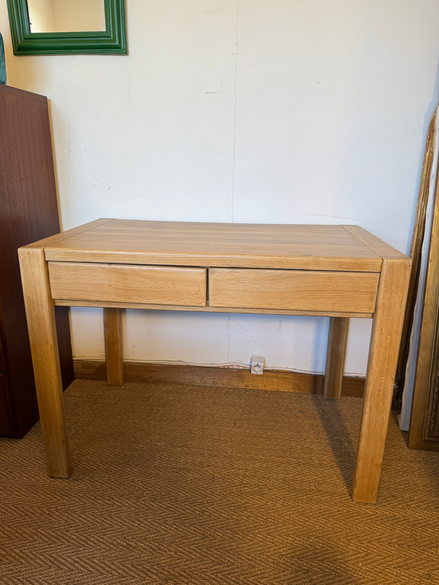 Bureau vintage en bois massif esprit Pierre Chapo