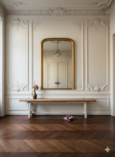 Banc de ferme en bois massif vintage