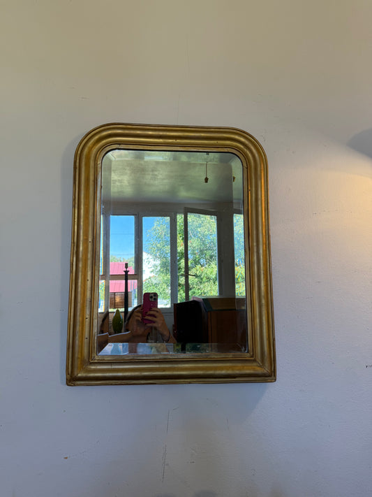 Miroir Louis Philippe vintage doré ancien glace biseautée