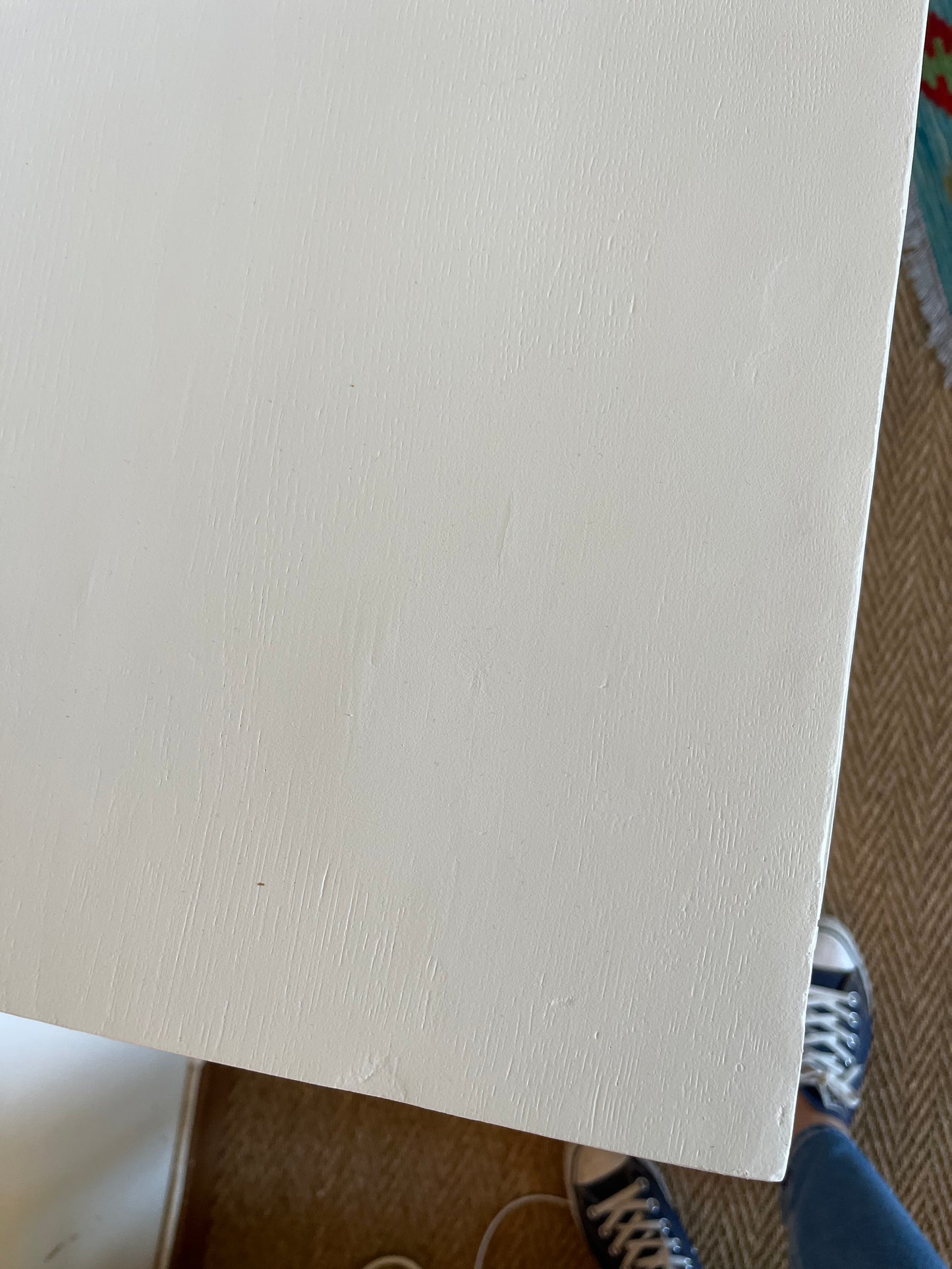Commode art déco bois restaurée blanche