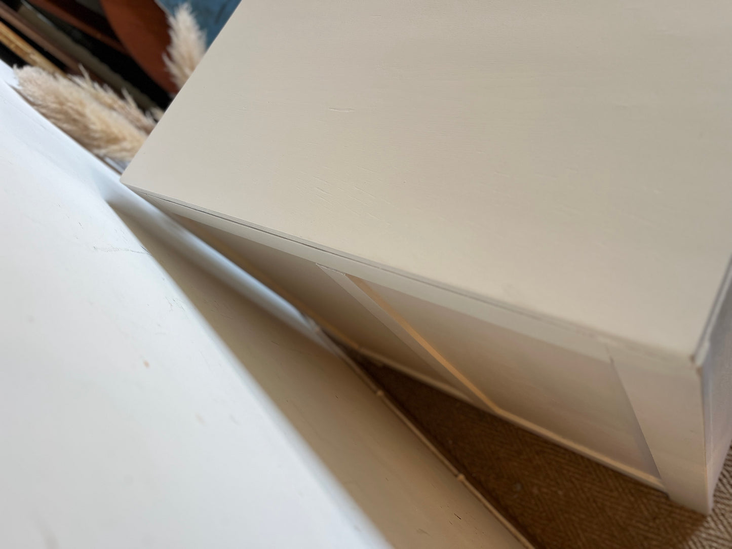 Commode art déco bois restaurée blanche