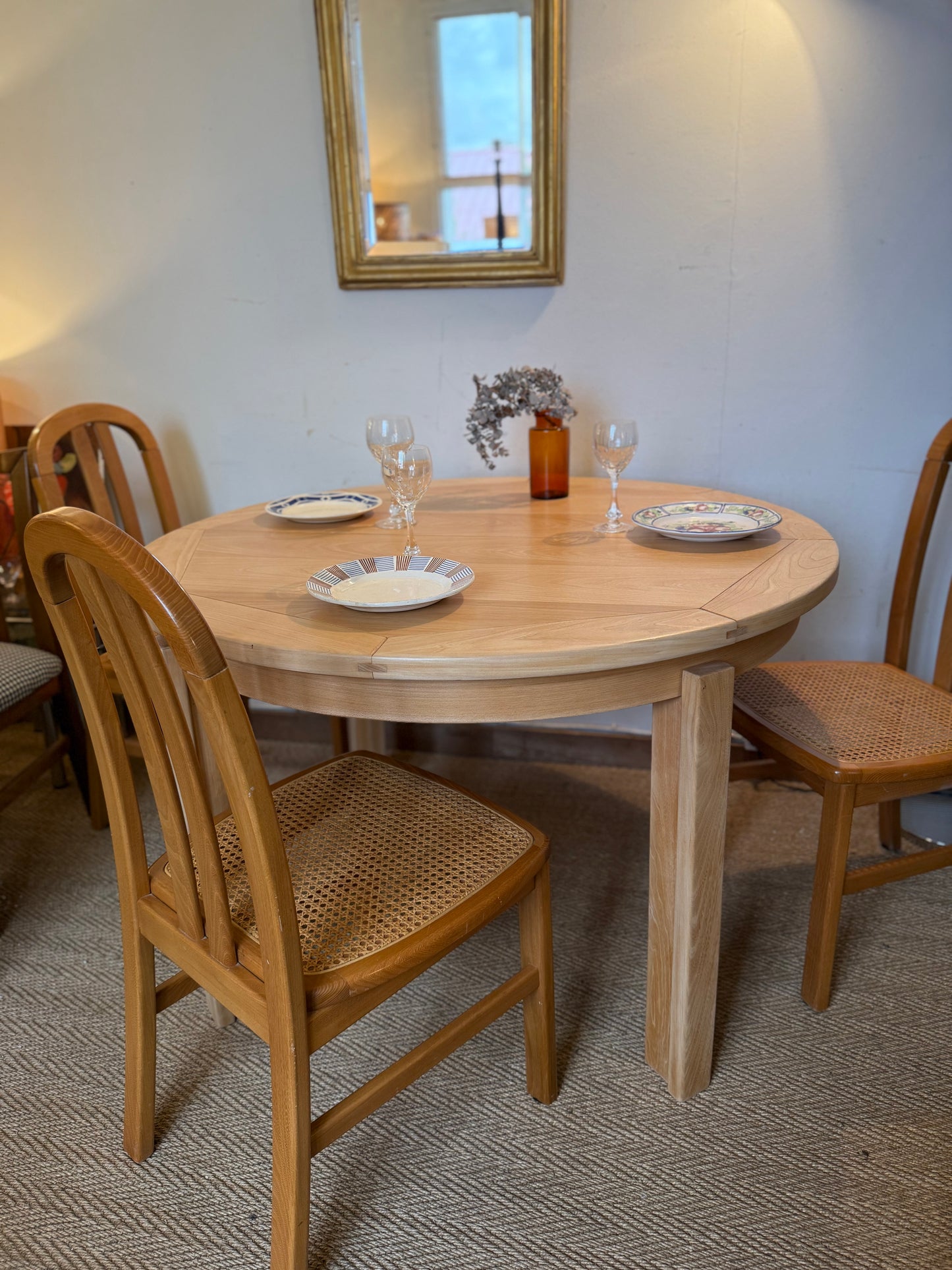 Table de salle à manger extensible en orme Maison Regain