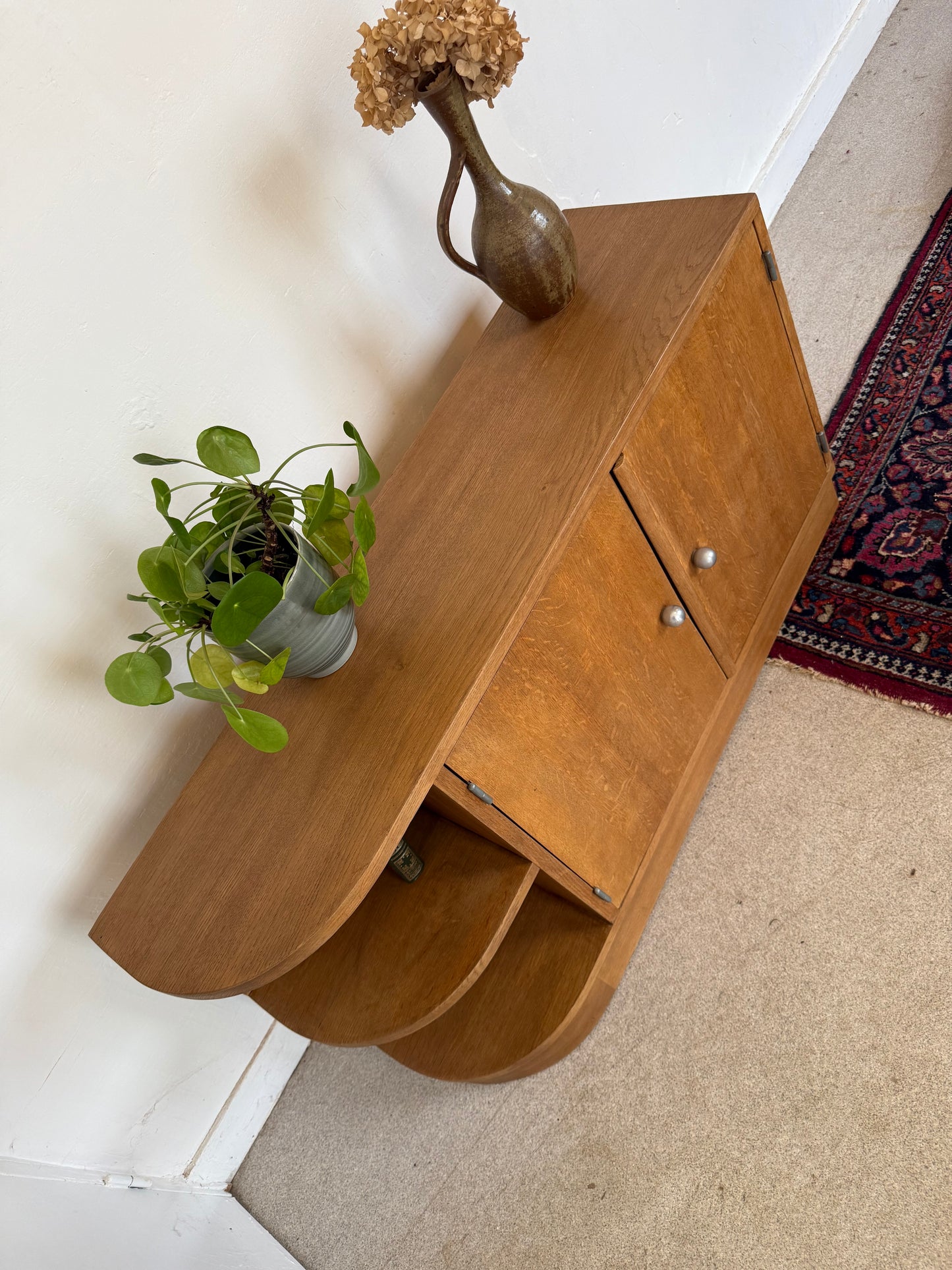 Meuble bas enfilade vintage art déco bois massif