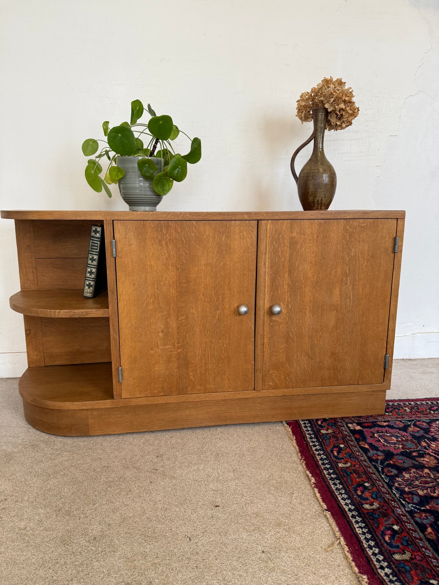 Meuble bas enfilade vintage art déco bois massif