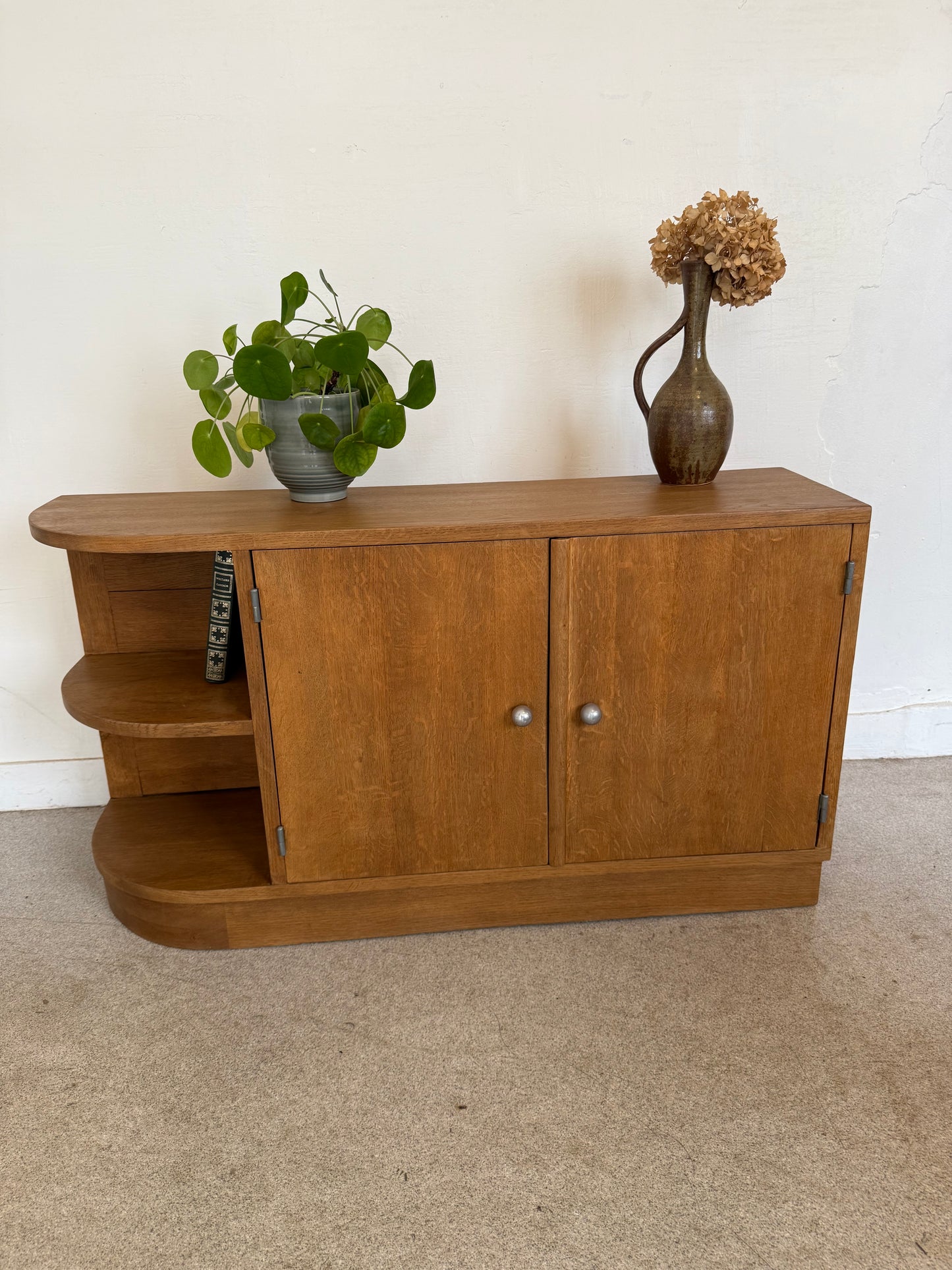 Meuble bas enfilade vintage art déco bois massif