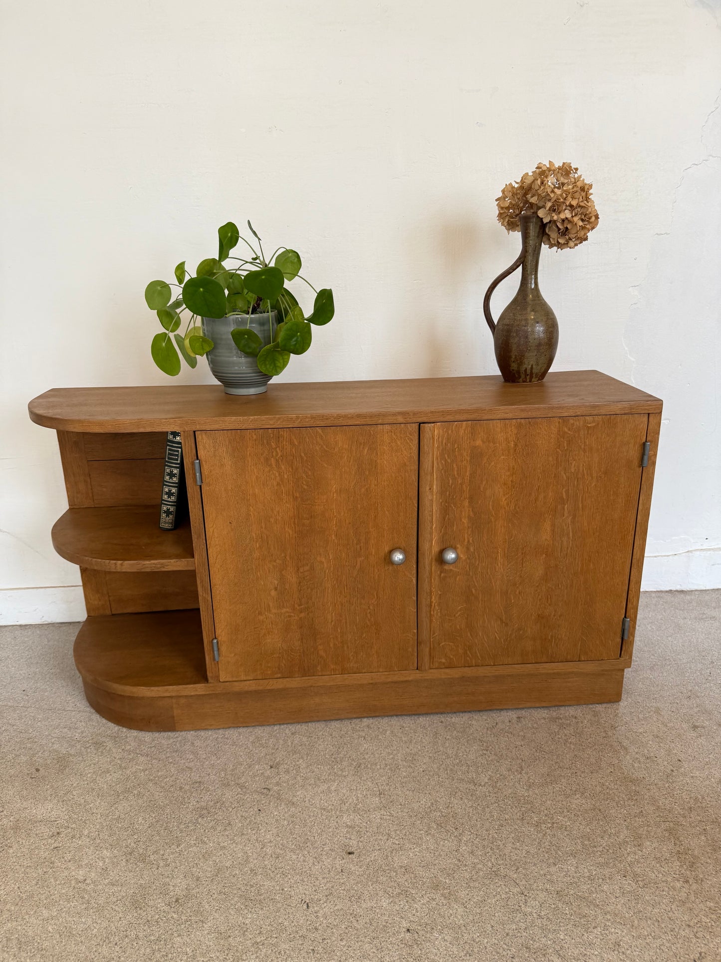 Meuble bas enfilade vintage art déco bois massif