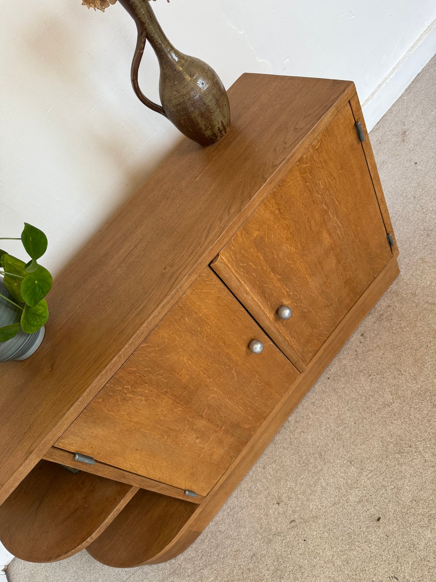 Meuble bas enfilade vintage art déco bois massif