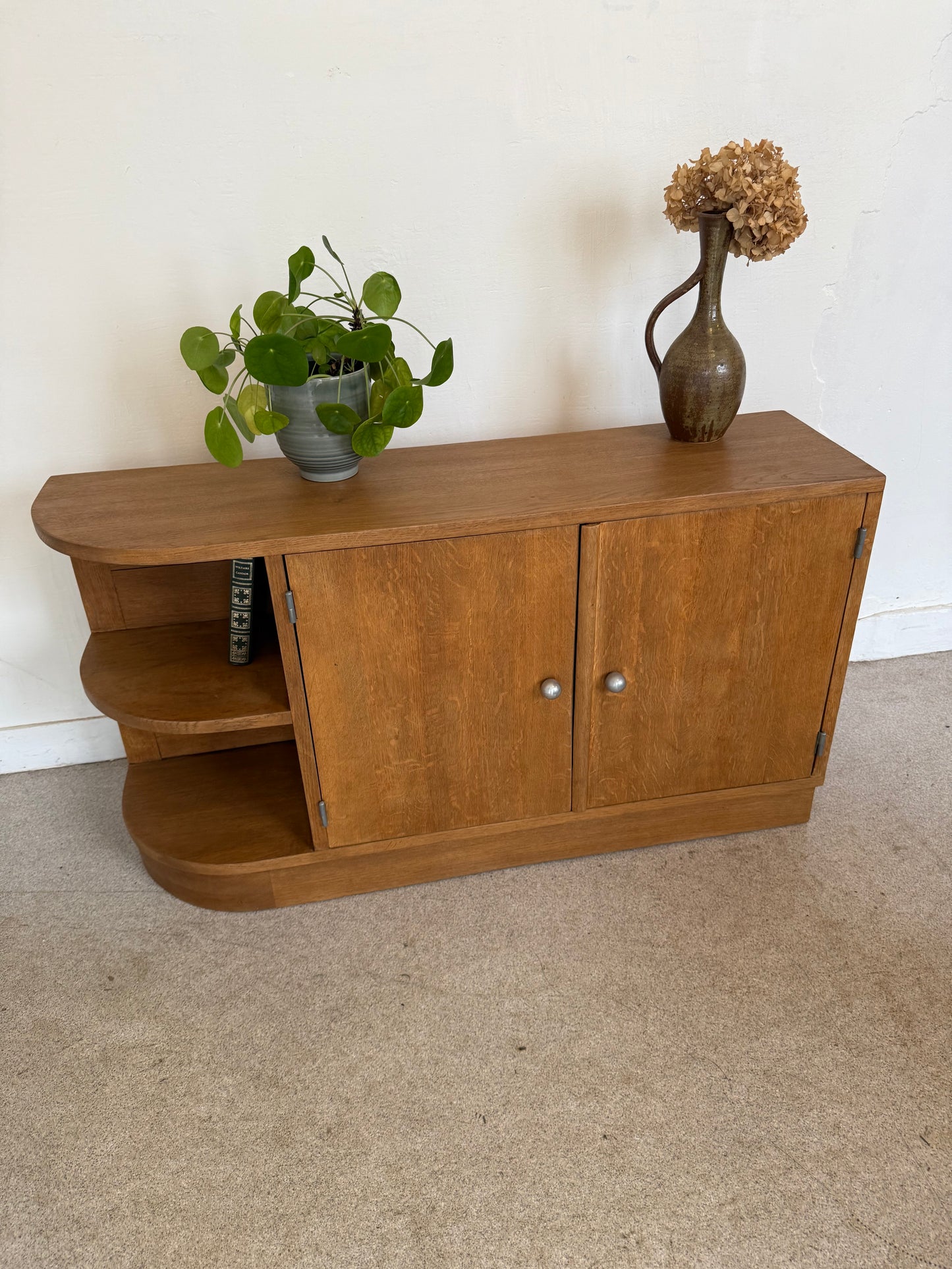 Meuble bas enfilade vintage art déco bois massif