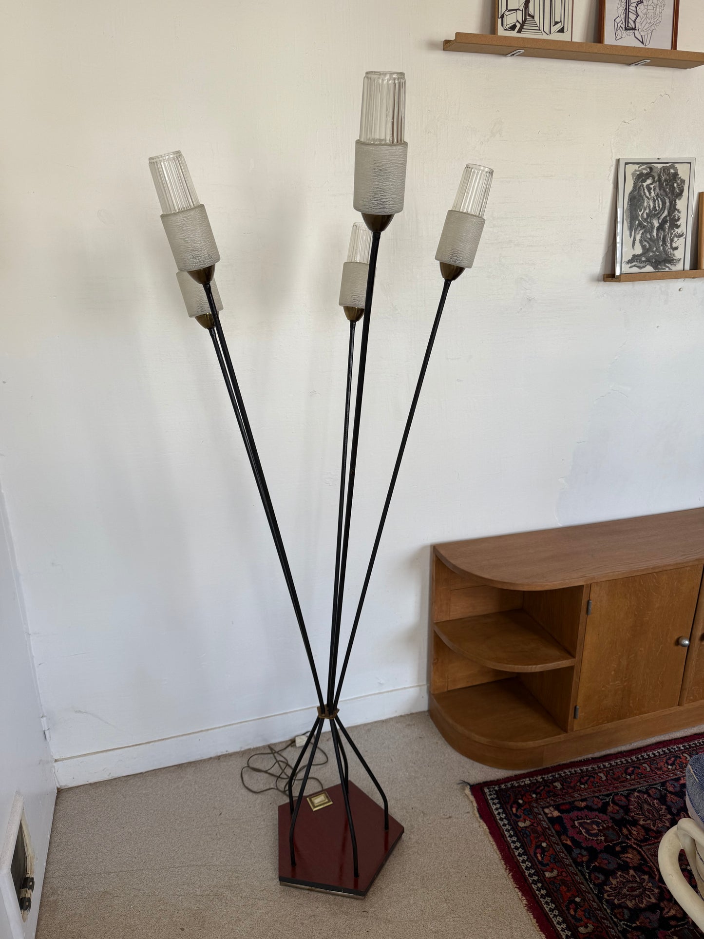 Lampadaire vintage à 5 branches