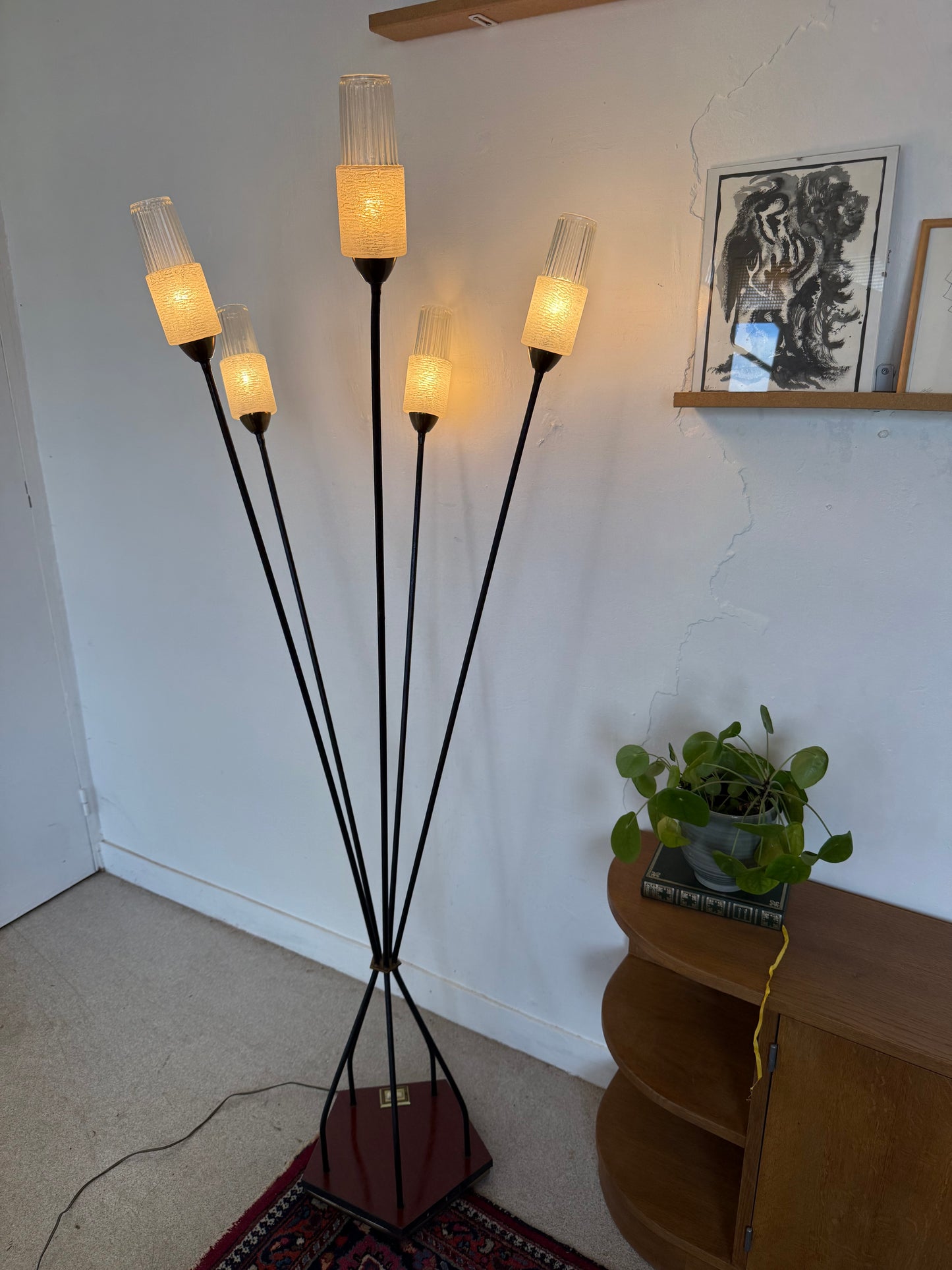 Lampadaire vintage à 5 branches