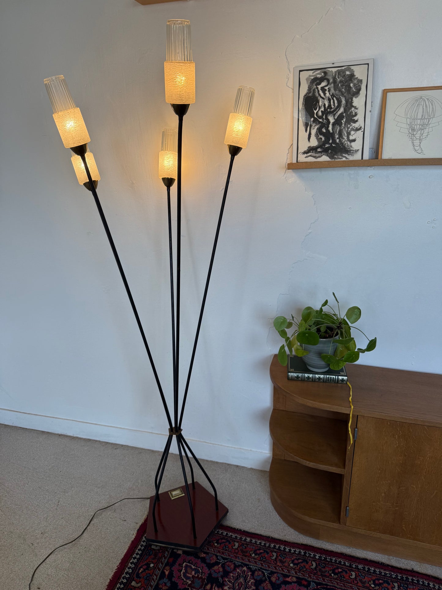 Lampadaire vintage à 5 branches