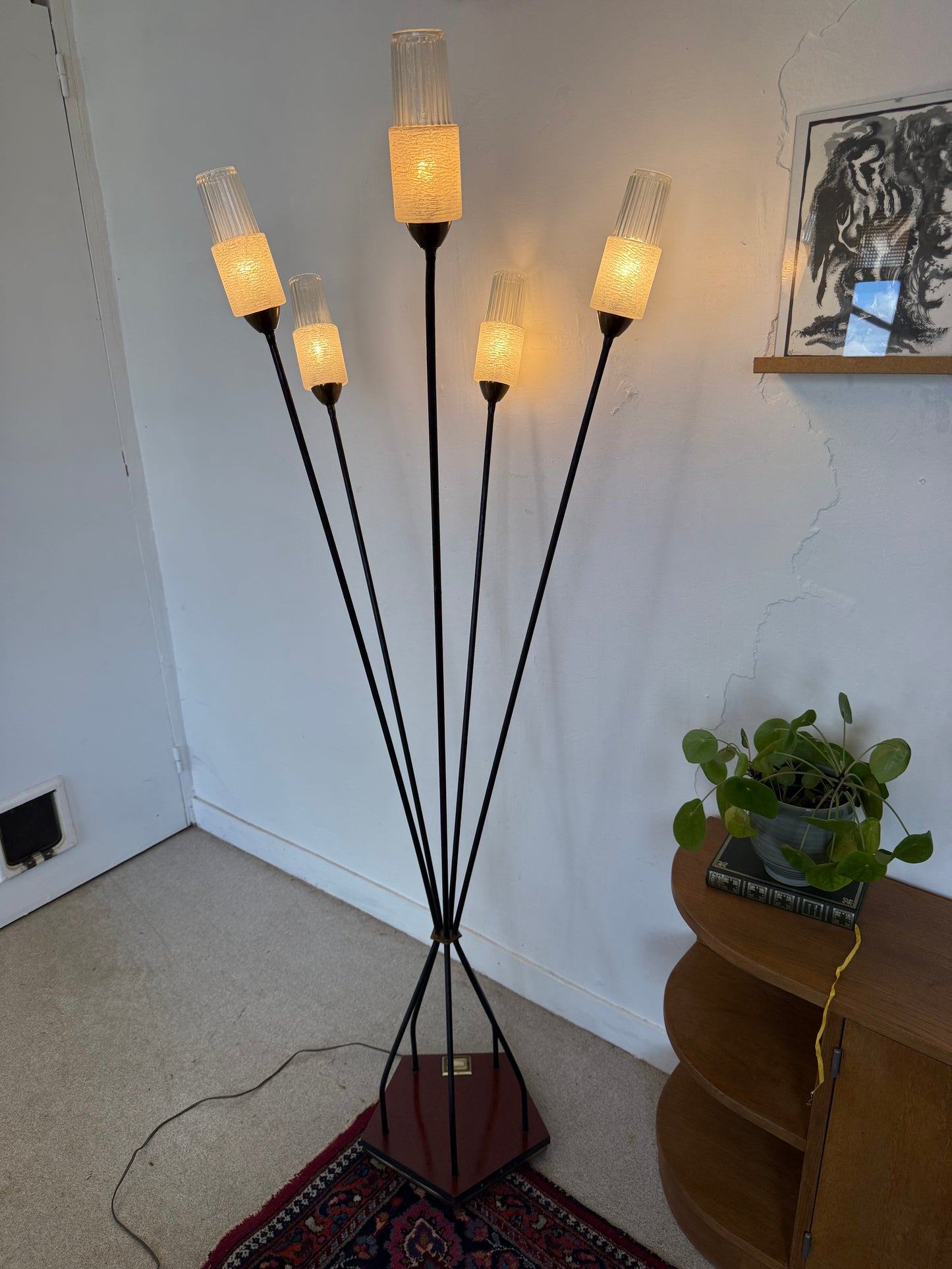 Lampadaire vintage à 5 branches