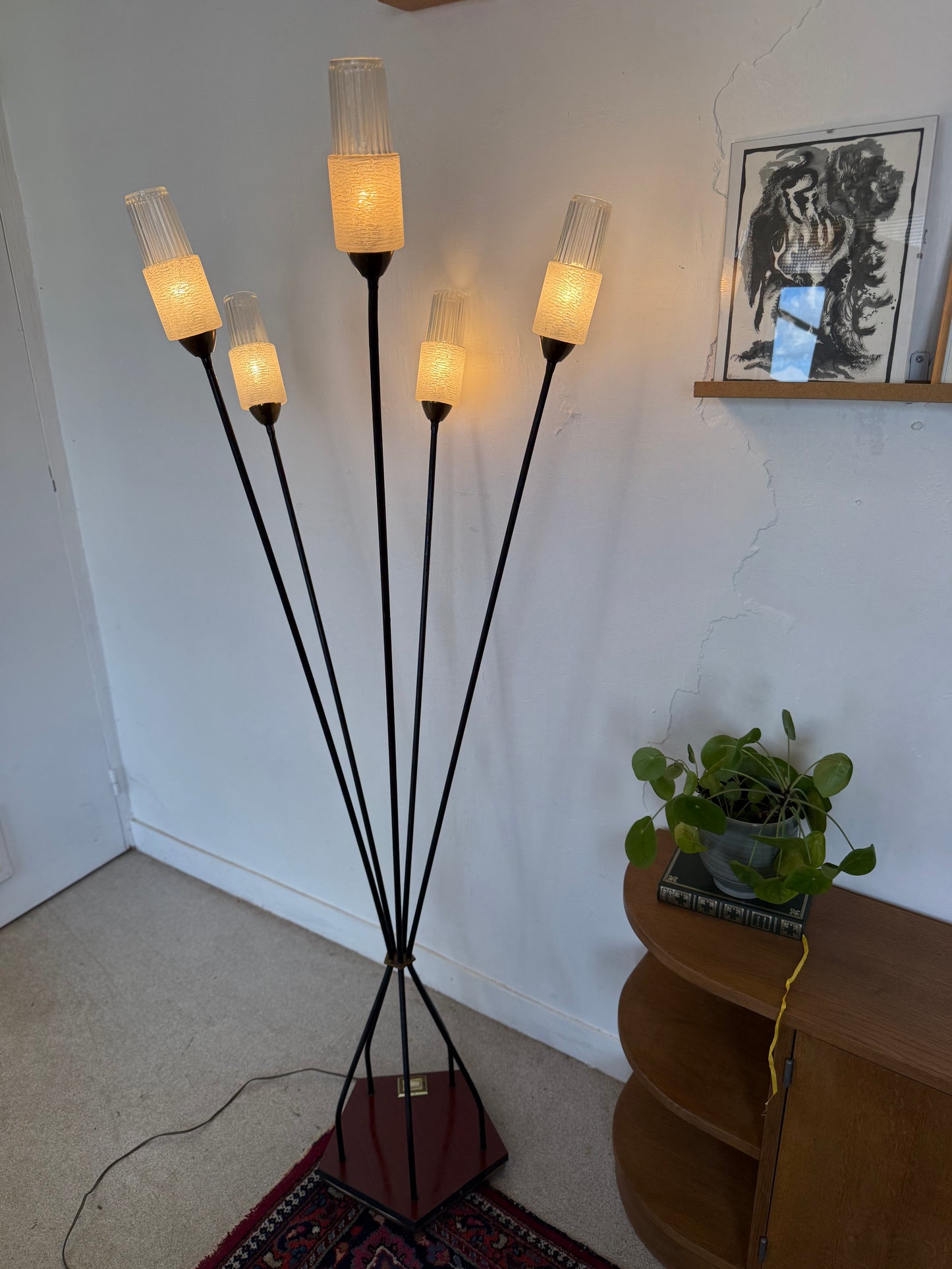 Lampadaire vintage à 5 branches