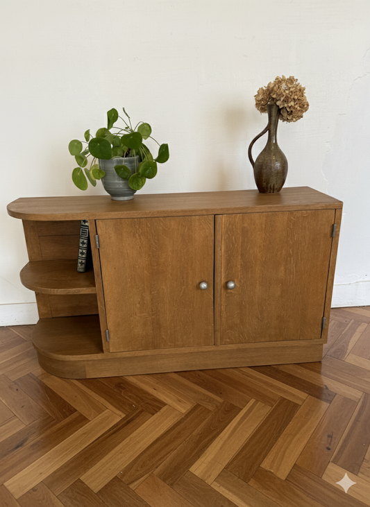 Meuble bas enfilade vintage art déco bois massif