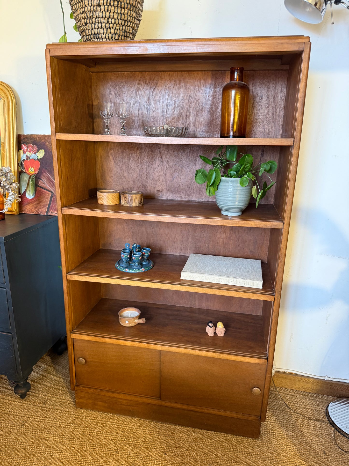 Bibliothèque vintage art déco en bois