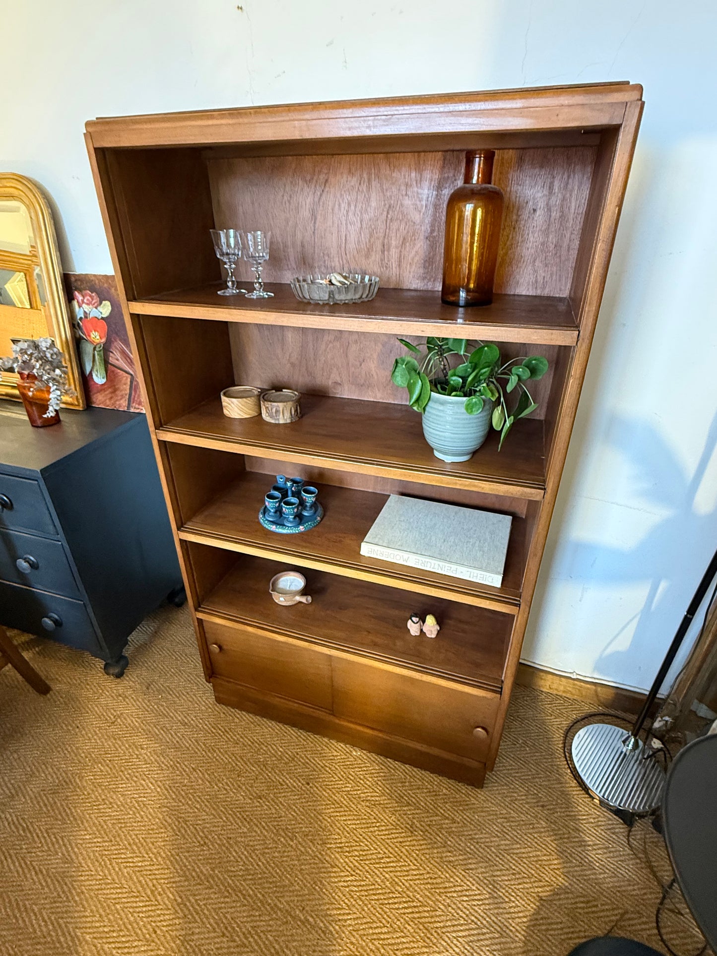 Bibliothèque vintage art déco en bois