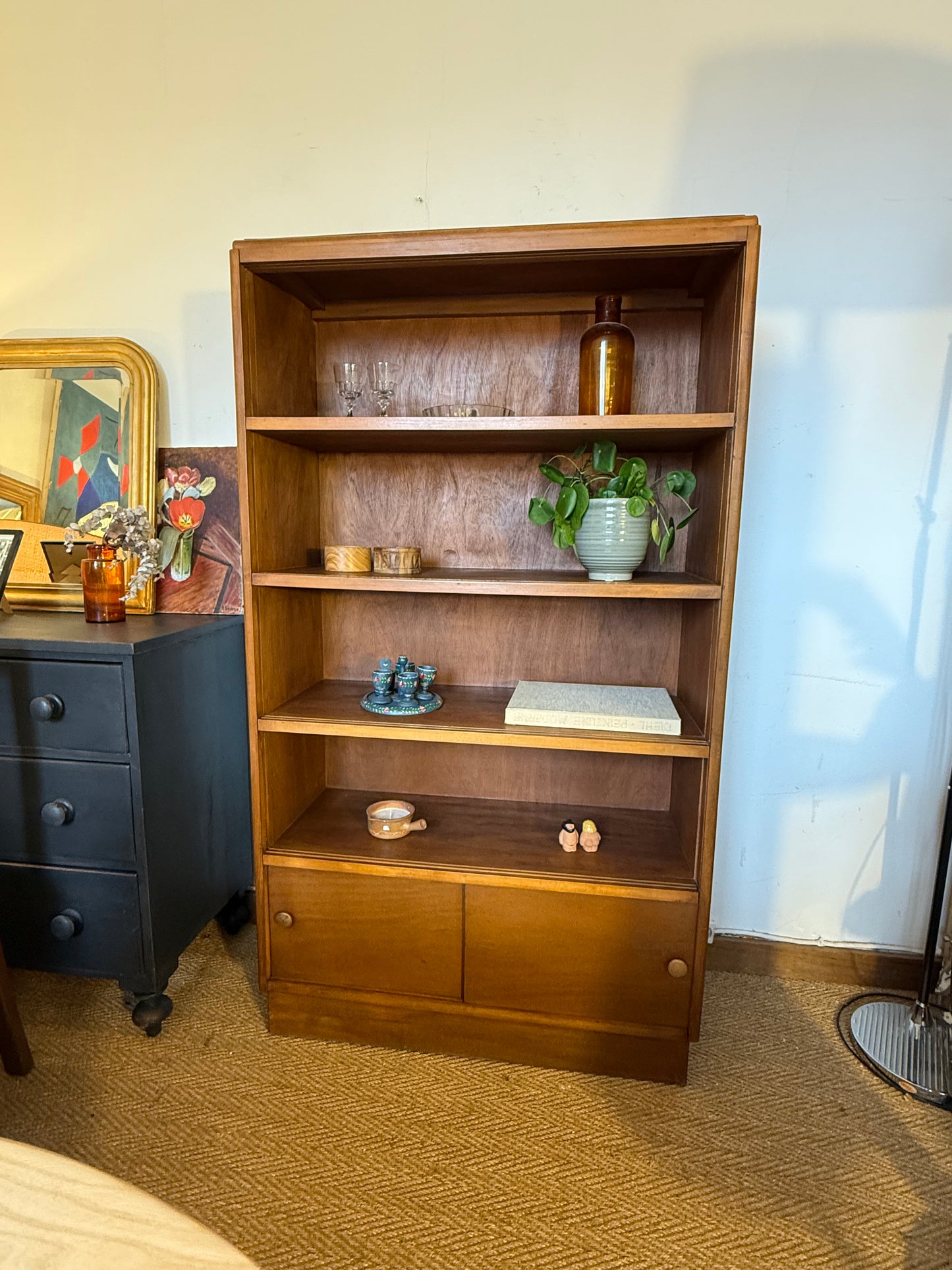 Bibliothèque vintage art déco en bois