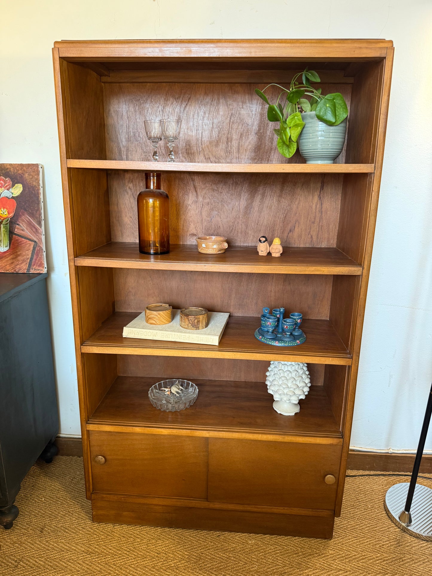 Bibliothèque vintage art déco en bois