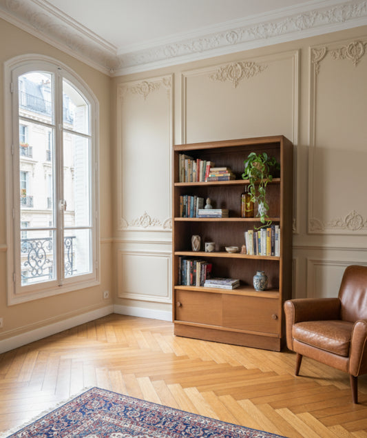 Bibliothèque vintage art déco en bois