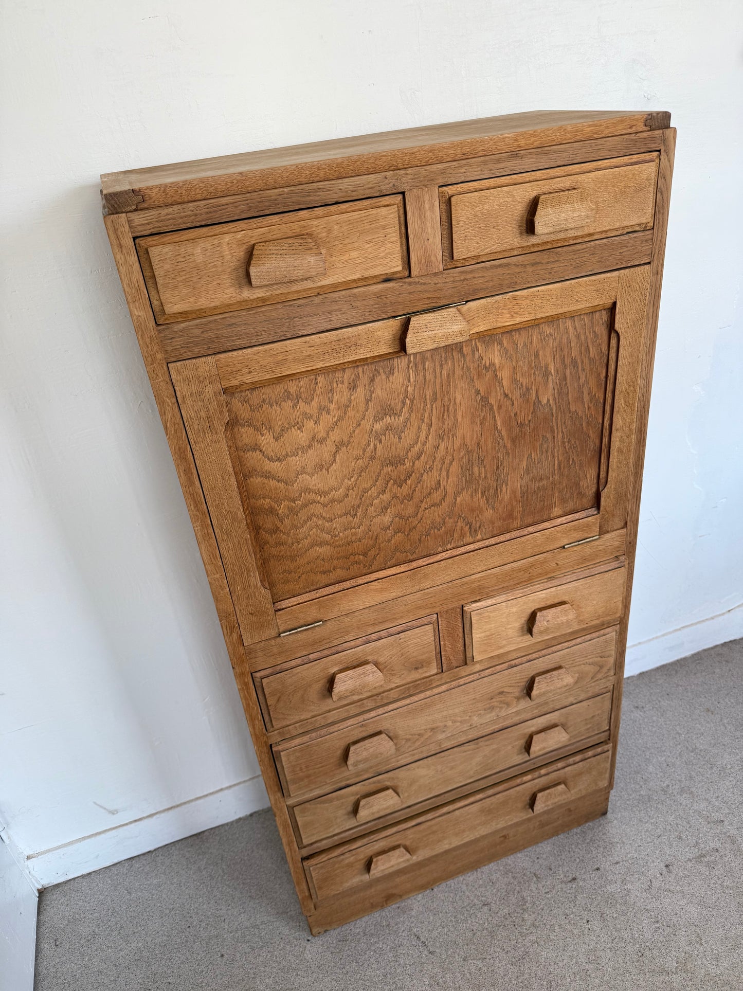 Secrétaire bureau vintage en bois esprit meuble de métier