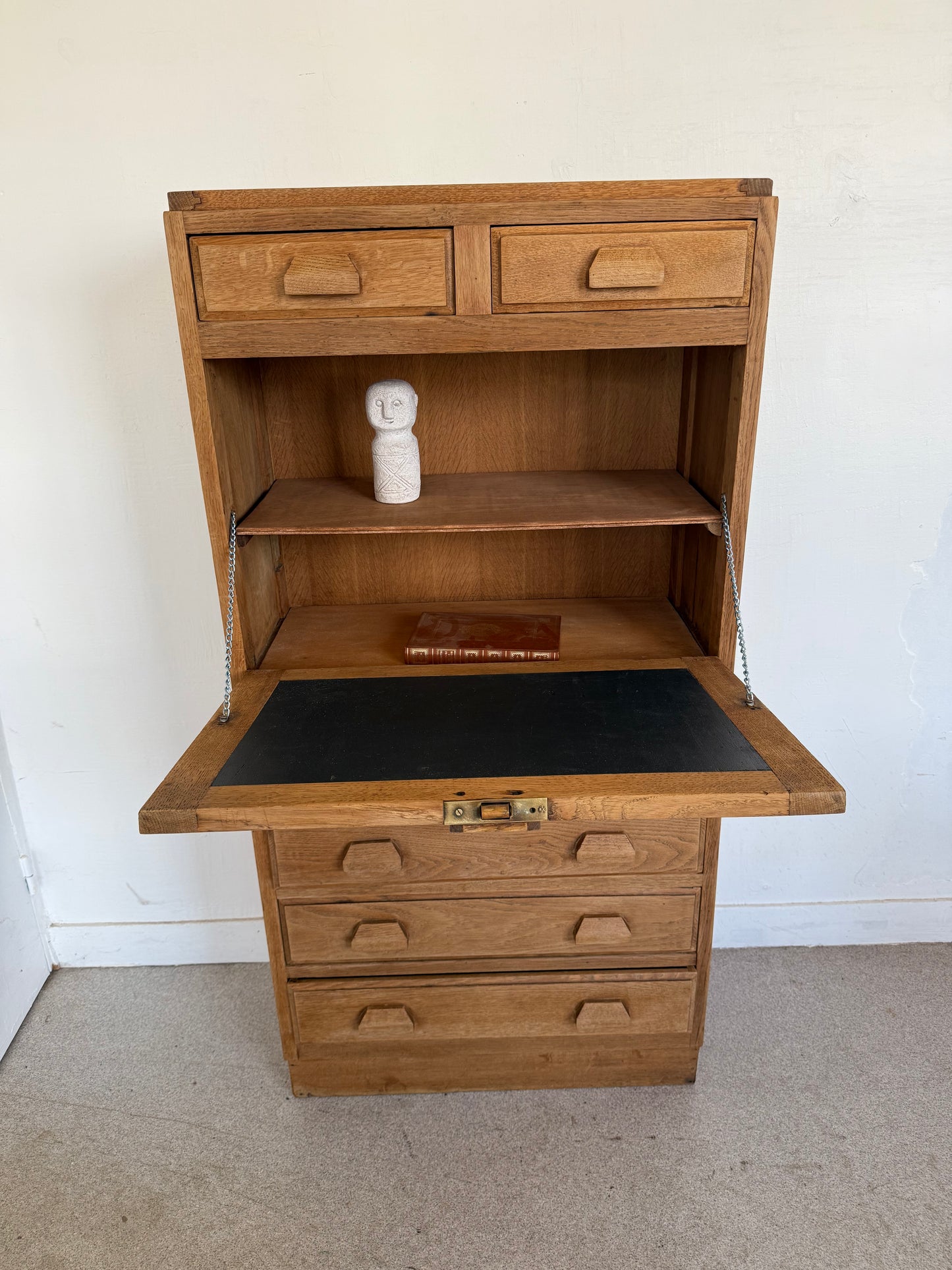 Secrétaire bureau vintage en bois esprit meuble de métier