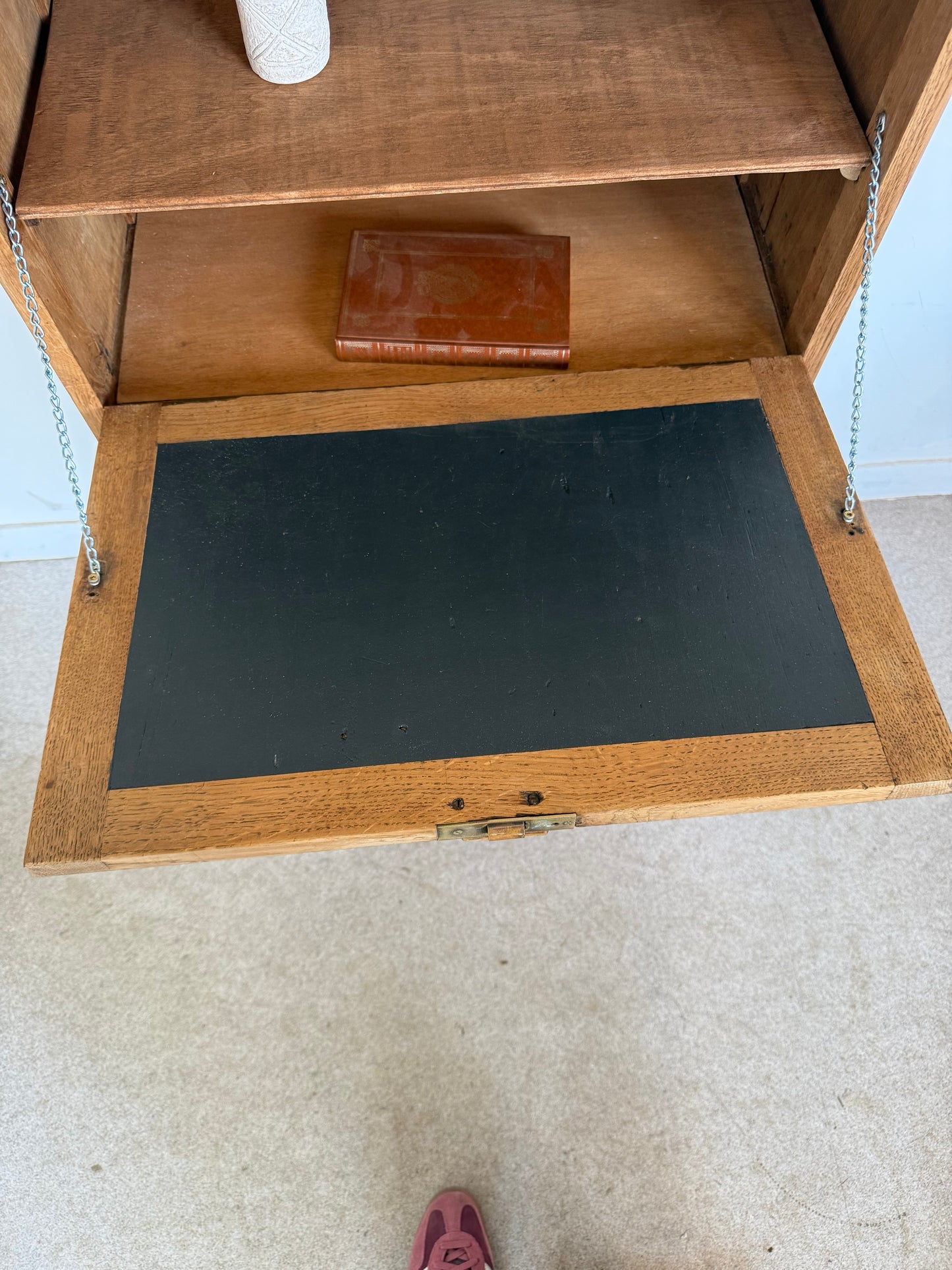 Secrétaire bureau vintage en bois esprit meuble de métier