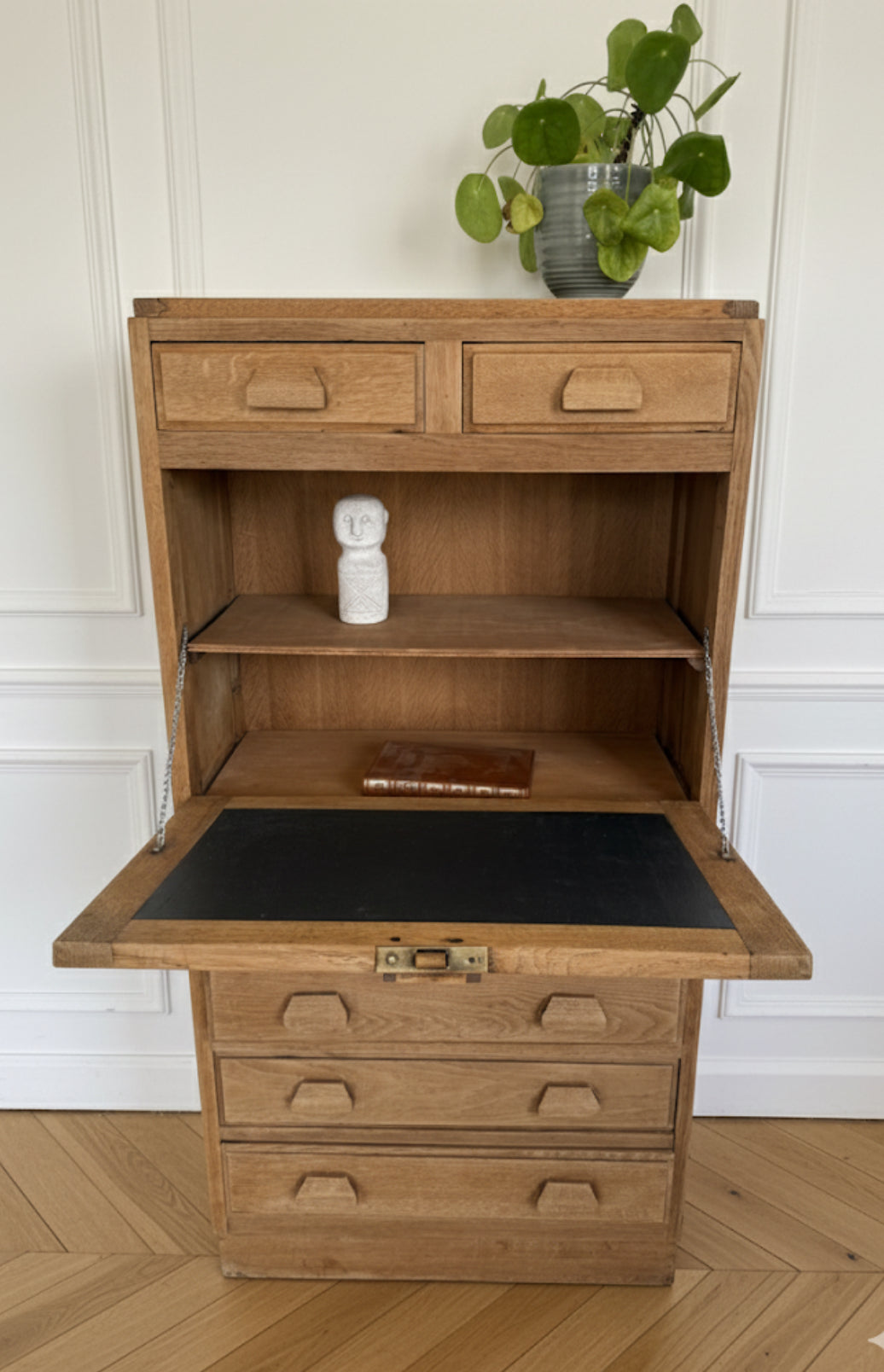 Secrétaire bureau vintage en bois esprit meuble de métier