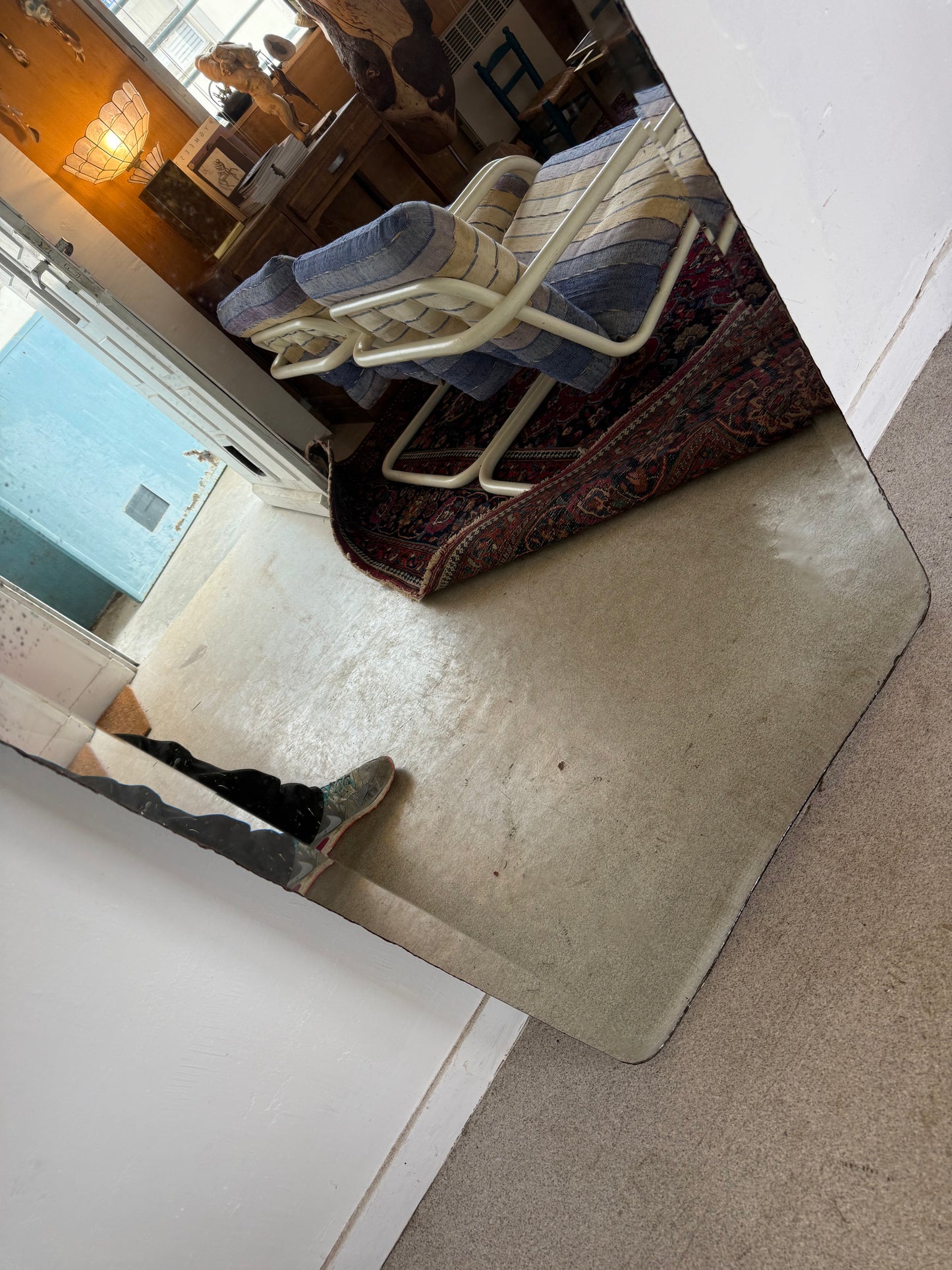 Grand miroir biseauté ancien