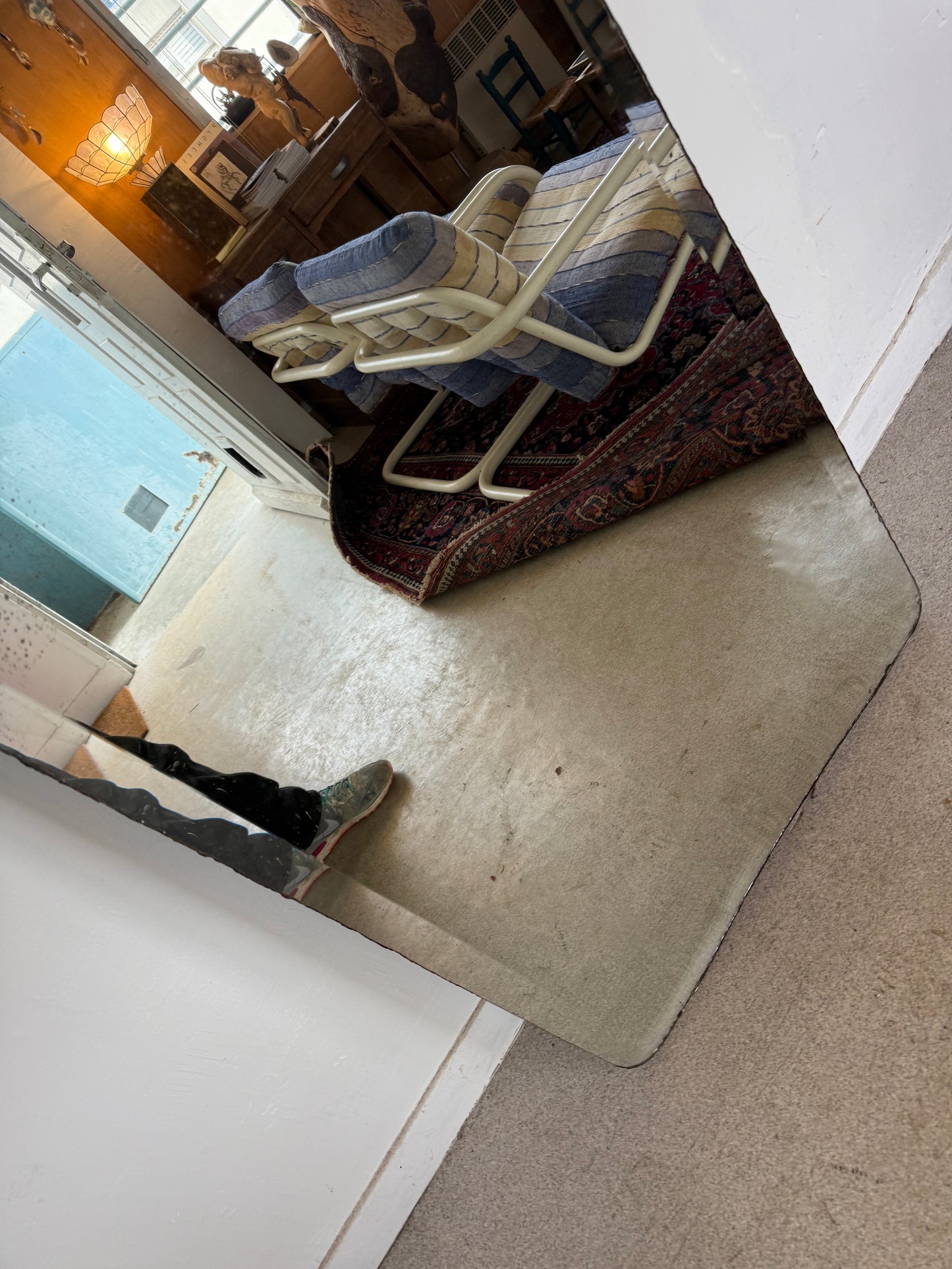 Grand miroir biseauté ancien